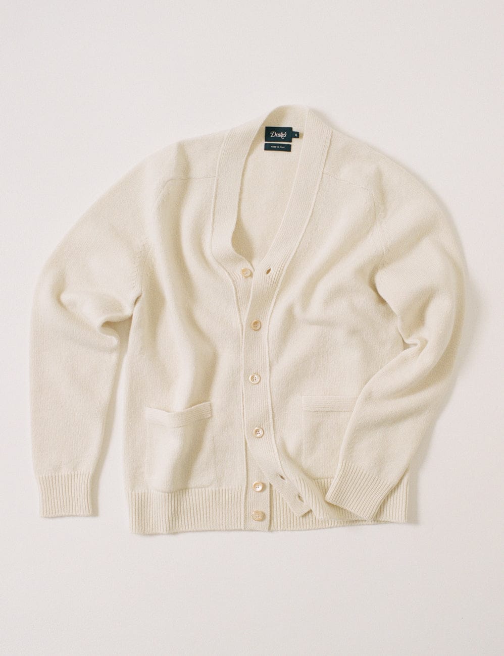 Ecru Lambswool 6 Button Cardigan