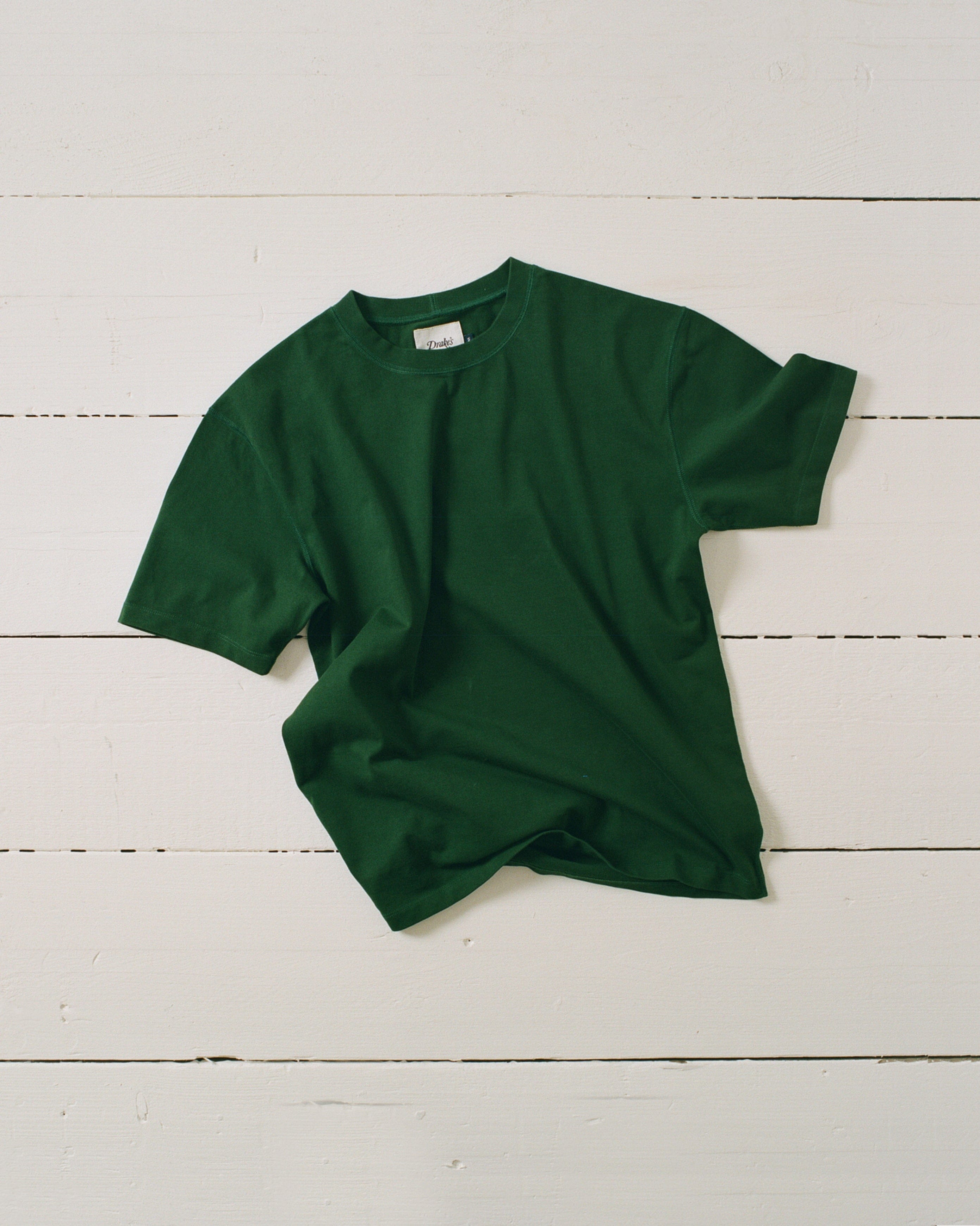 Forest Green Cotton Crew Neck Hiking T-Shirt
