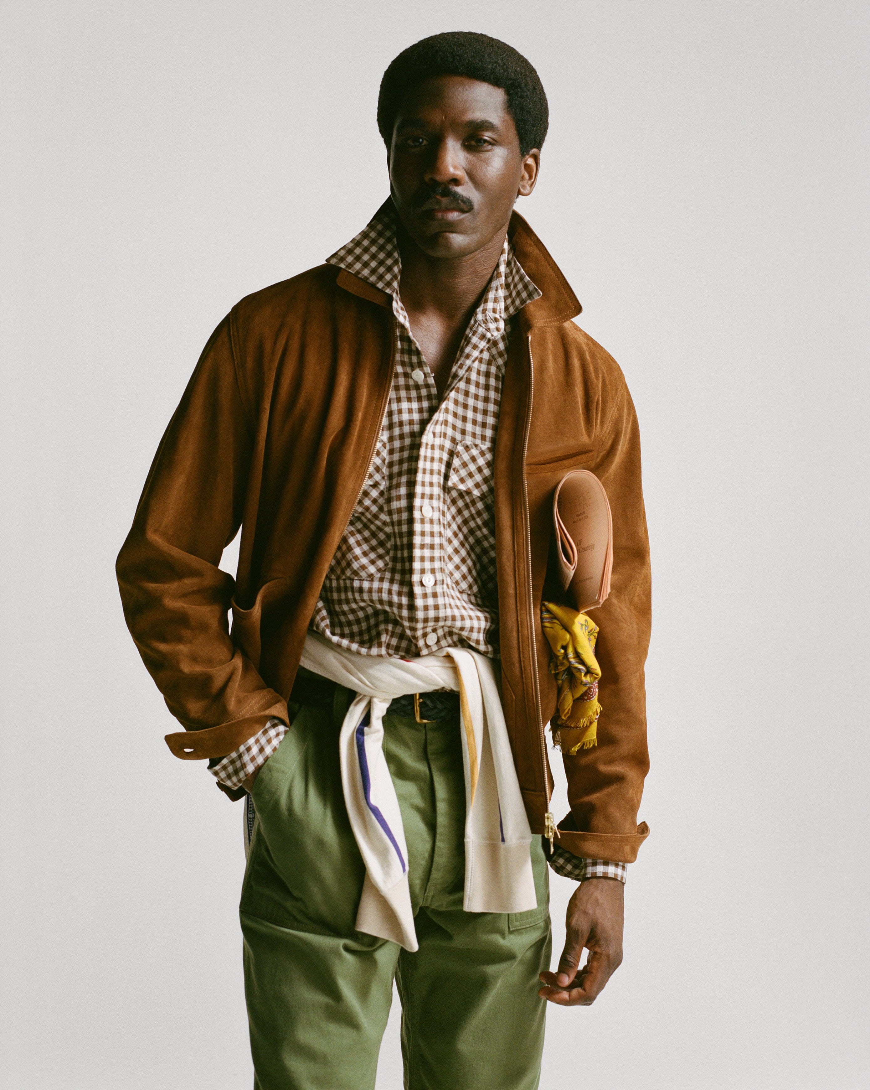 Snuff Raw Suede Blouson Jacket – Drakes