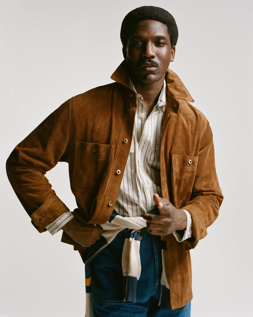 Tobacco Raw Suede Overshirt