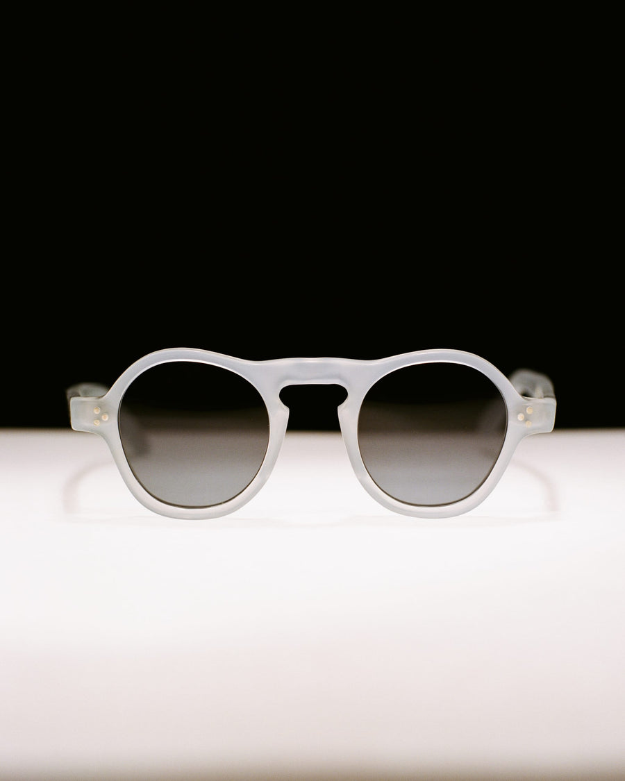 Drake's by Ransome Dusty Grey Oval Frame Sunglasses