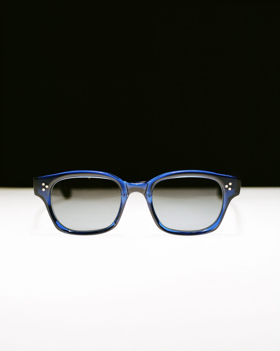 Drake's by Ransome Bottle Blue Rectangle Frame Sunglasses