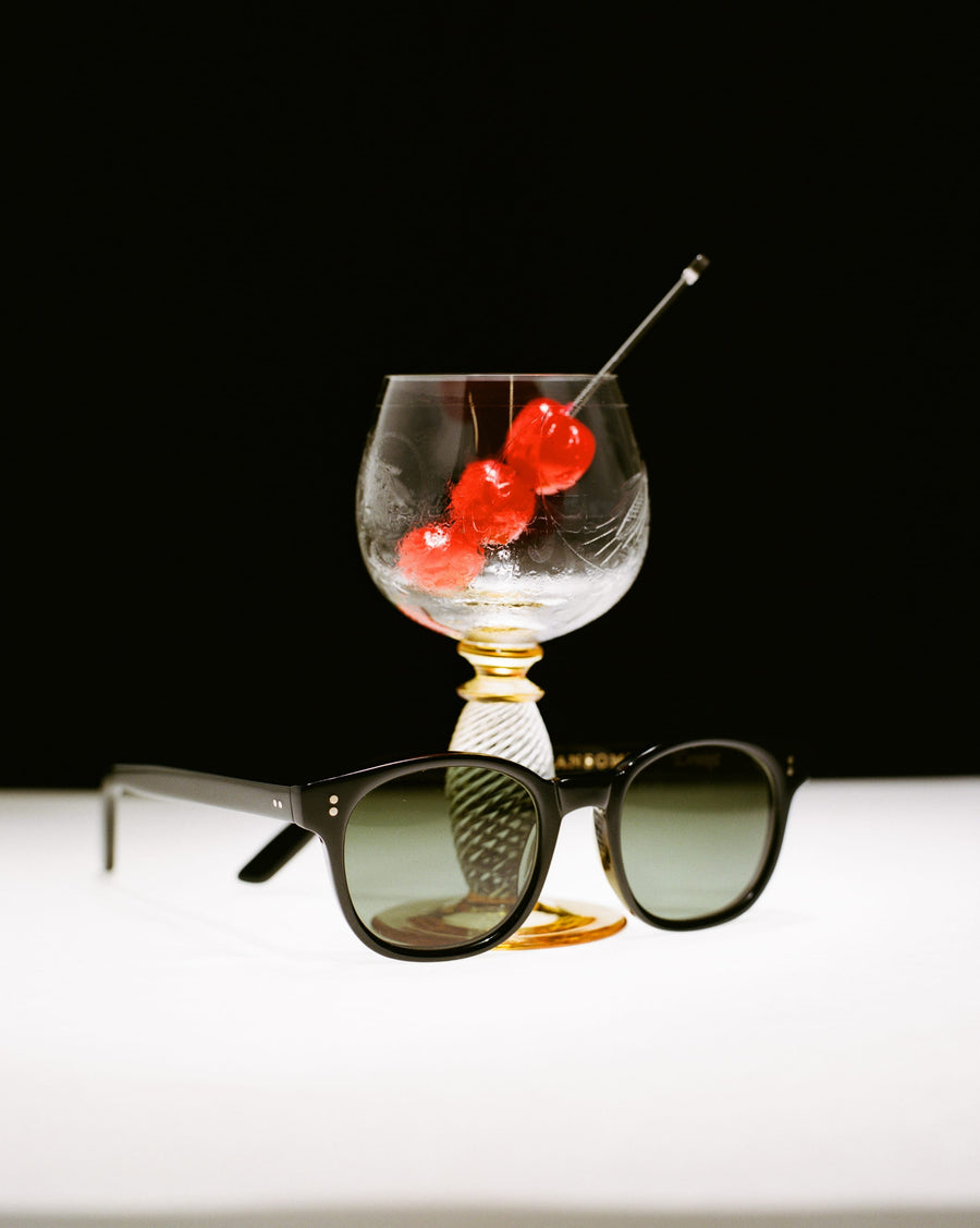 Drake's by Ransome Black Panto Frame Sunglasses