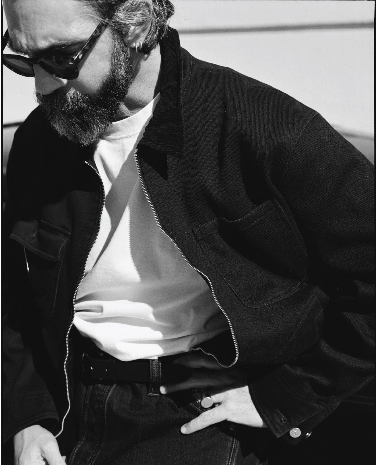 Drake's by A. Levine Black Cotton Trucker Jacket