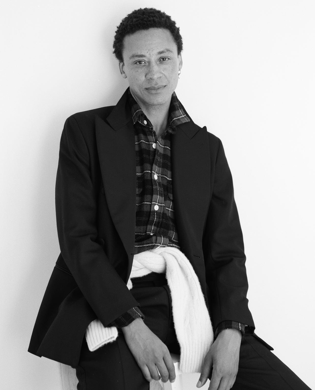 Black Barathea Wool Double-Breasted Dinner Jacket