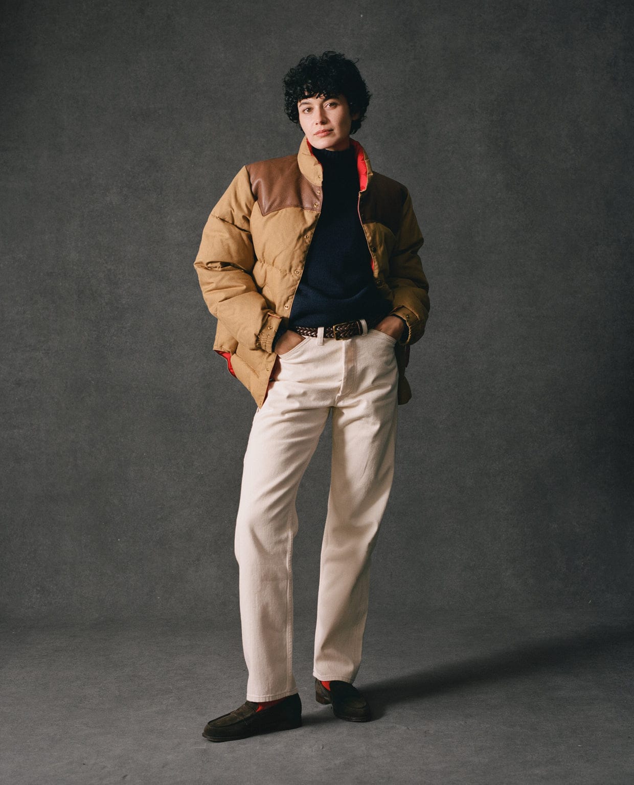 Rocky Mountain Featherbed for Drake's Tan Cotton Duck Canvas Christy Down Jacket