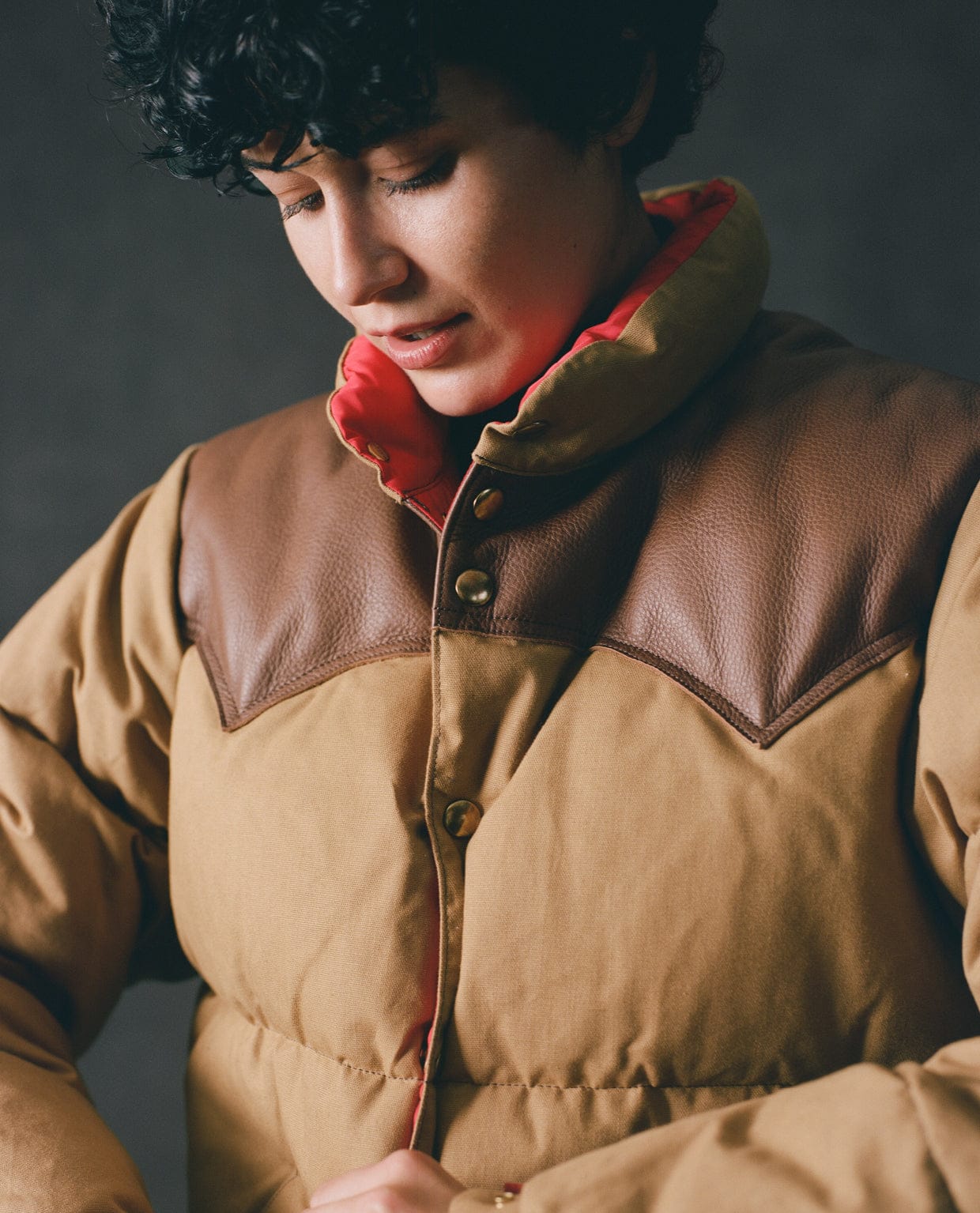 Rocky Mountain Featherbed for Drake's Tan Cotton Duck Canvas Christy Down Jacket