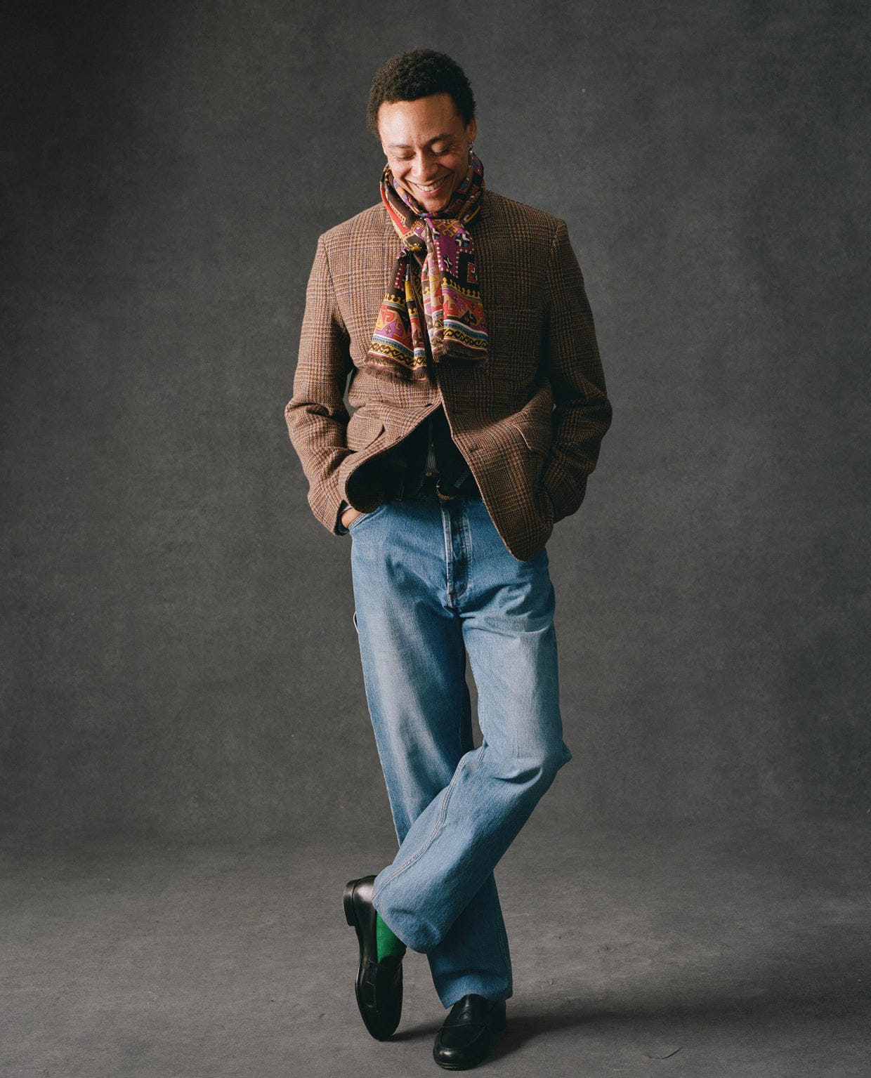 Brown Prince of Wales Check Tweed Games Blazer Mk. VII