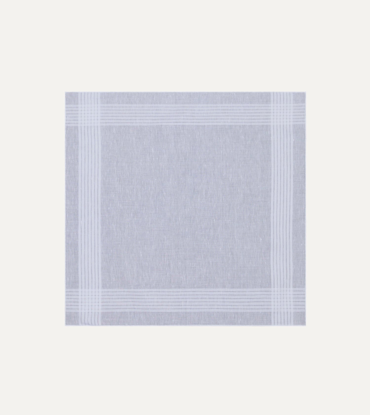 White Cotton-Linen Handkerchief