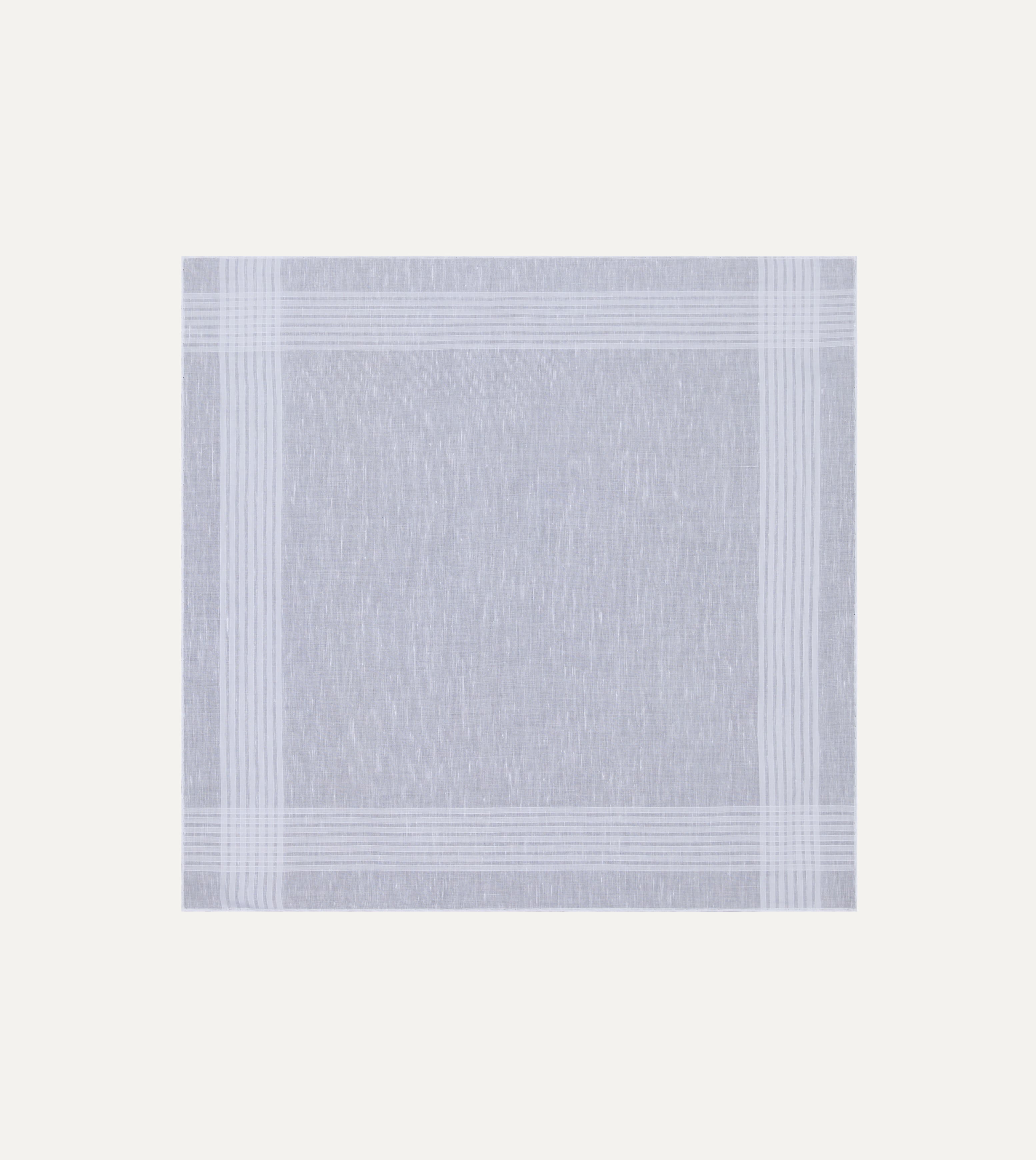 White Cotton-Linen Handkerchief