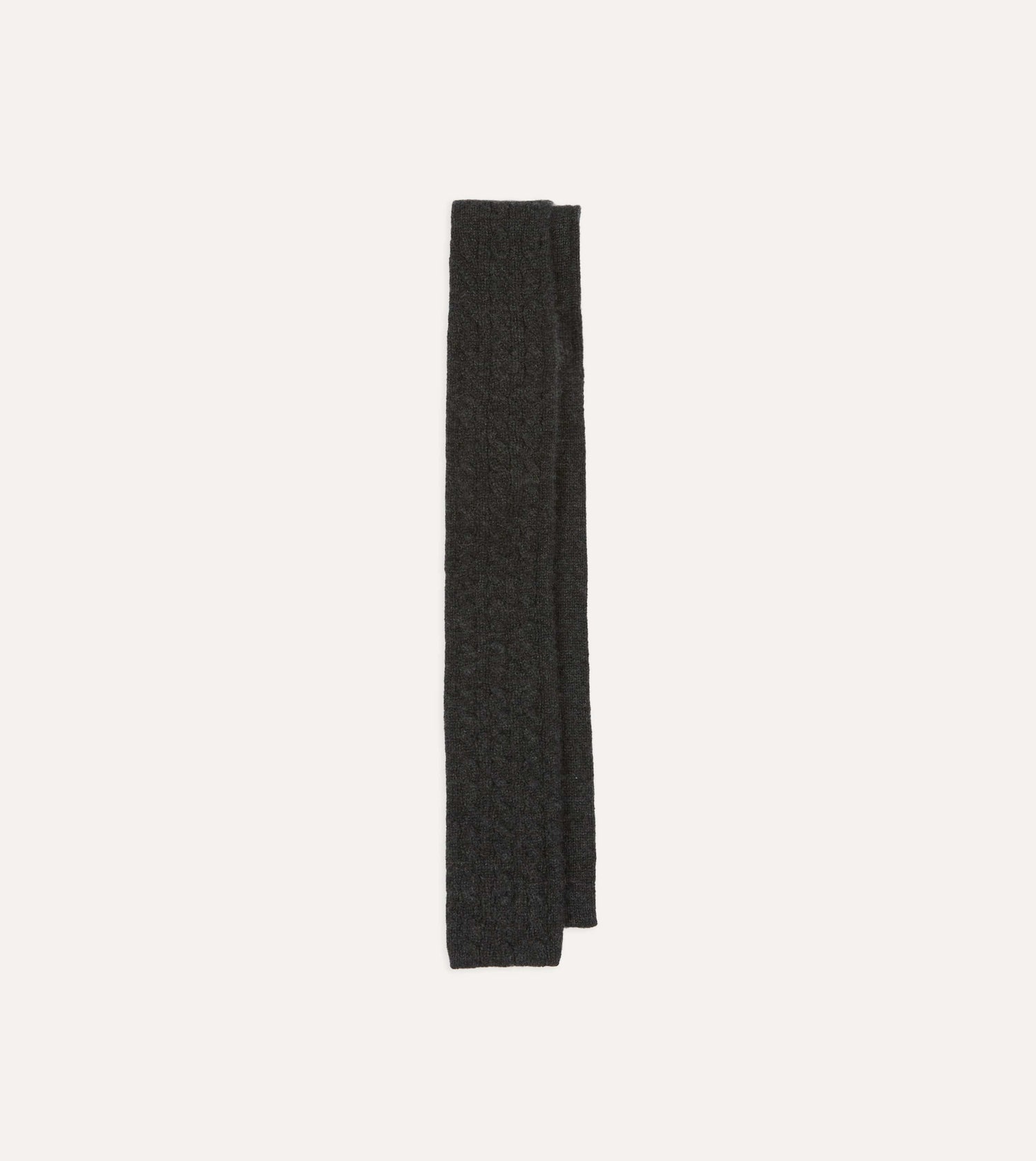 Grey Cashmere Cable Knitted Tie