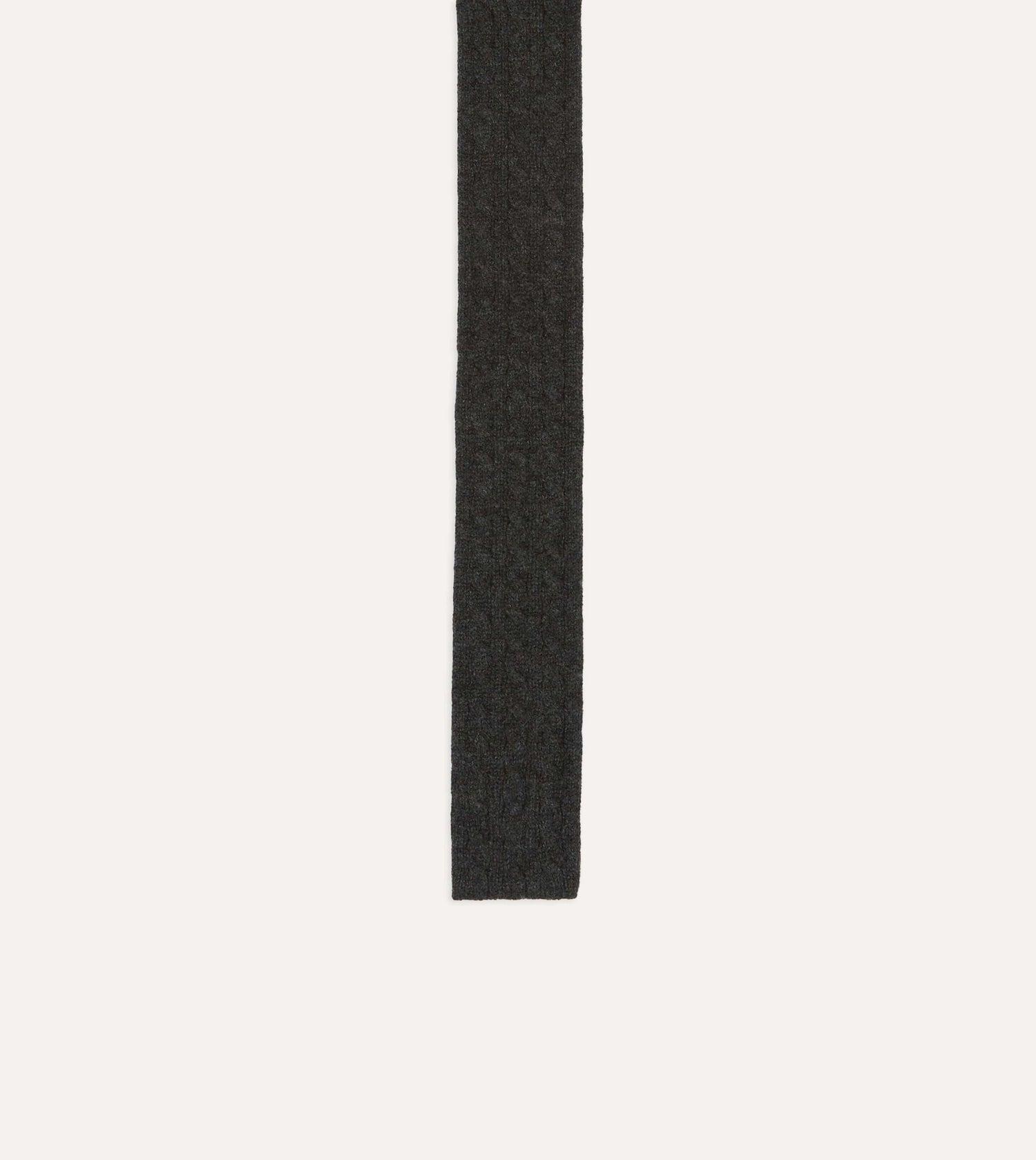 Grey Cashmere Cable Knitted Tie