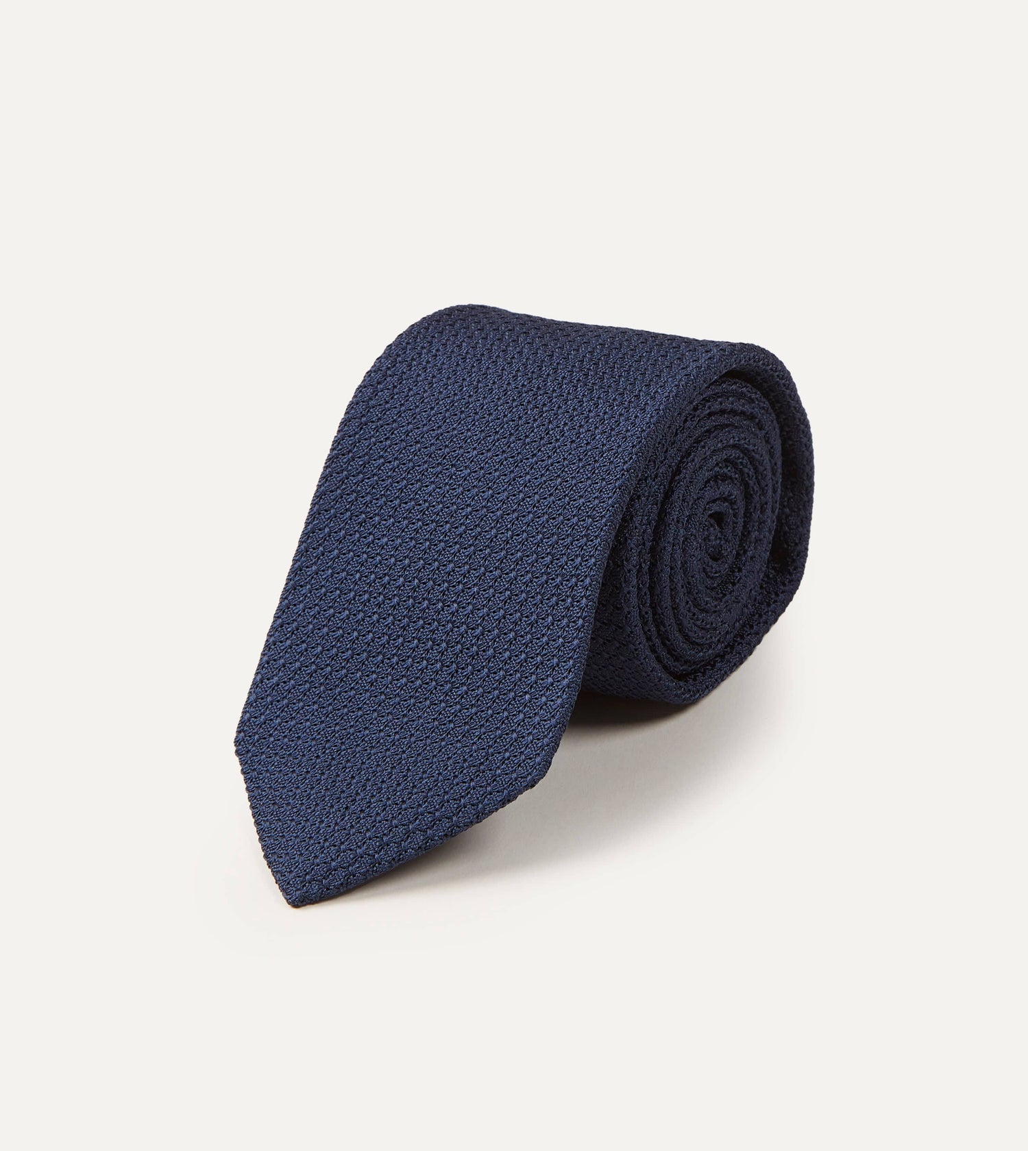 Navy Large Knot Grenadine Tipped Tie