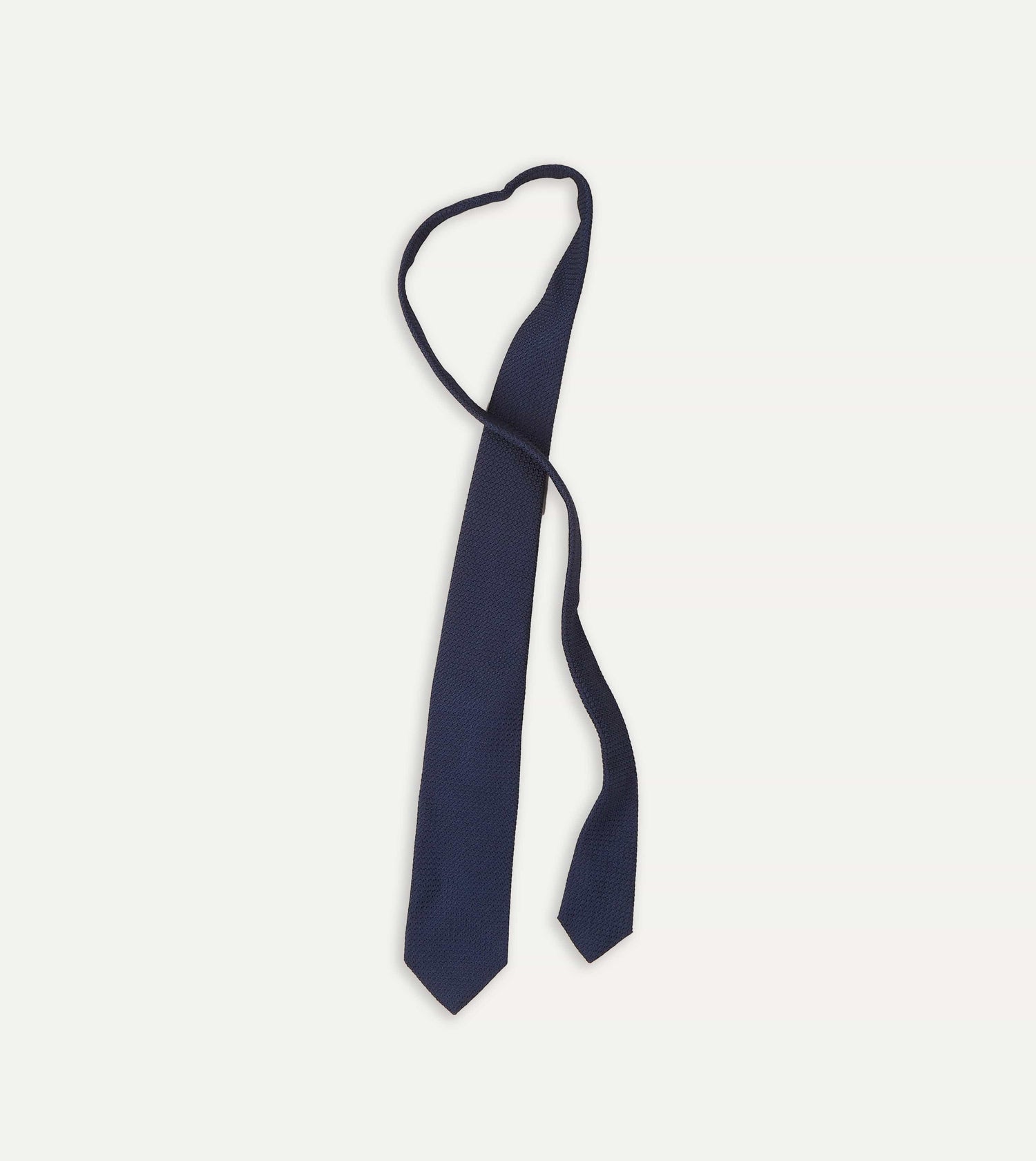 Navy Large Knot Grenadine Tipped Tie