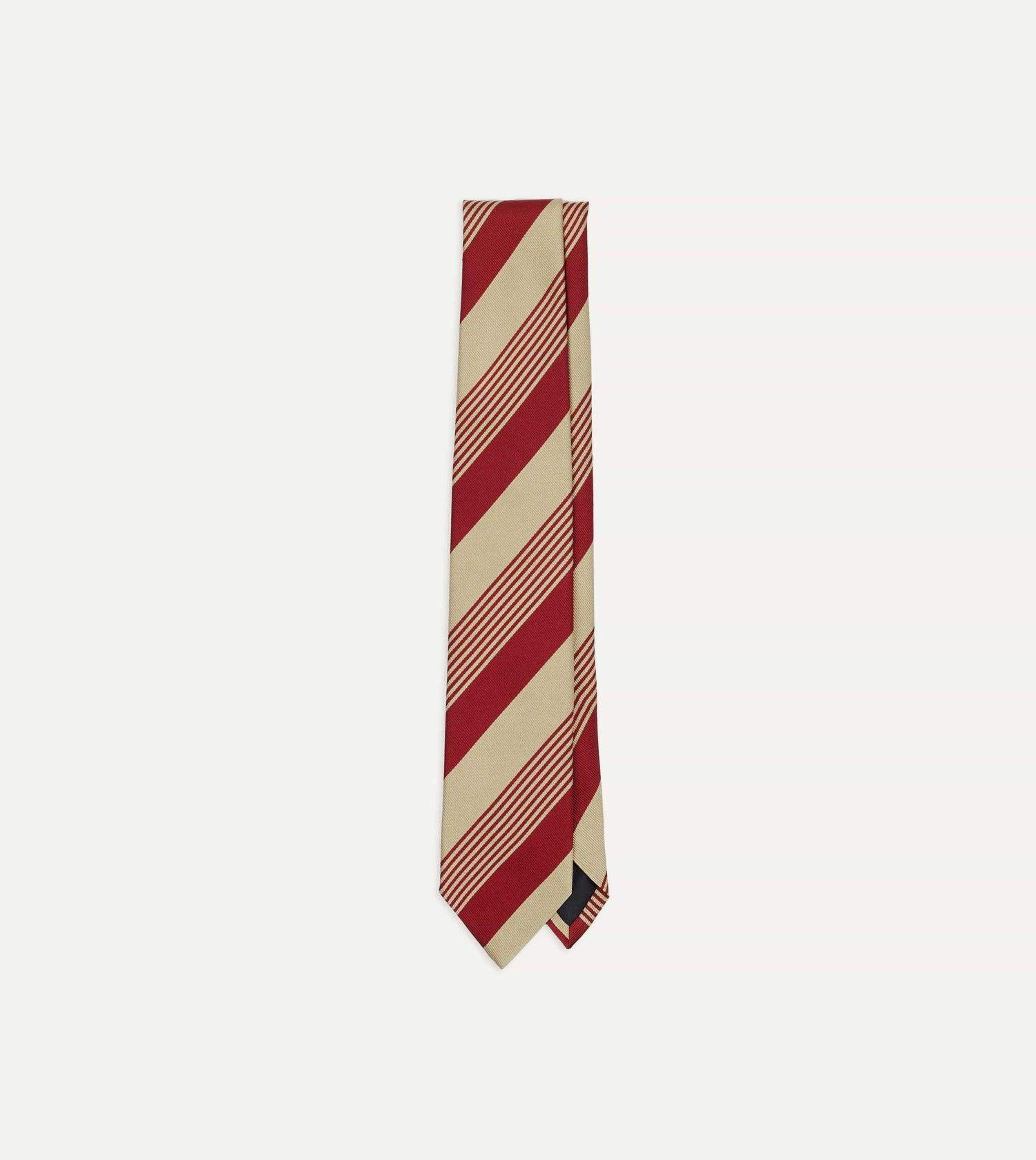 Red and Gold Multi Stripe Silk Tipped Tie