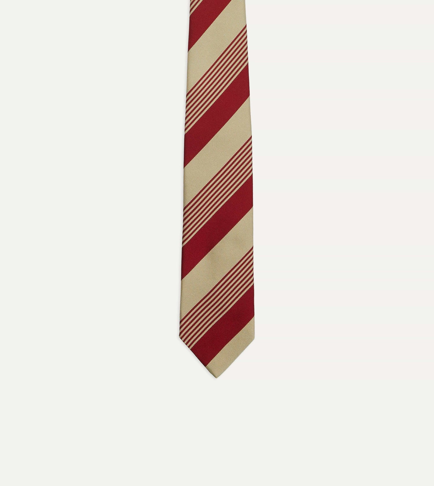 Red and Gold Multi Stripe Silk Tipped Tie