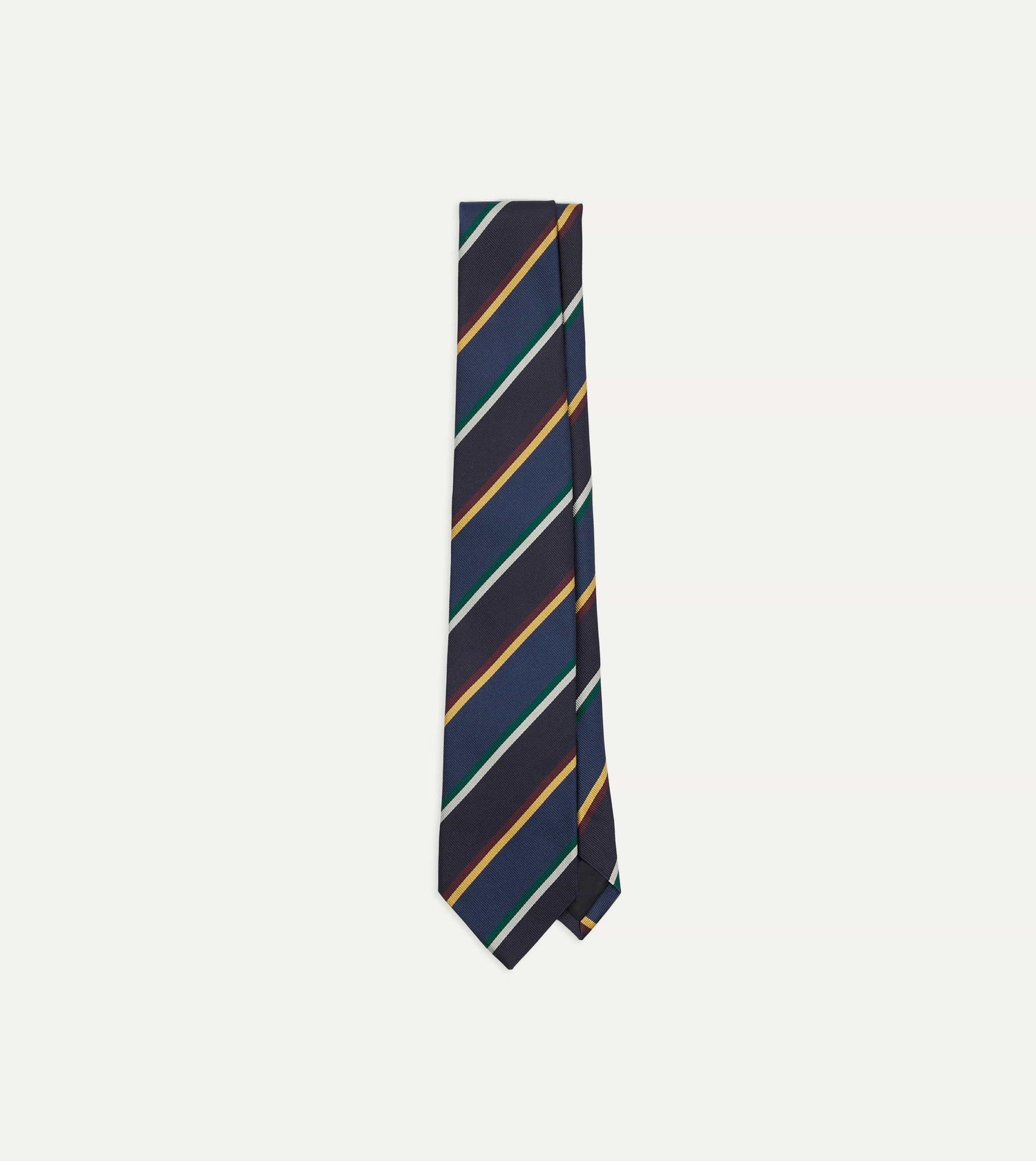 Navy, Blue and Red Multi Stripe Silk Tipped Tie