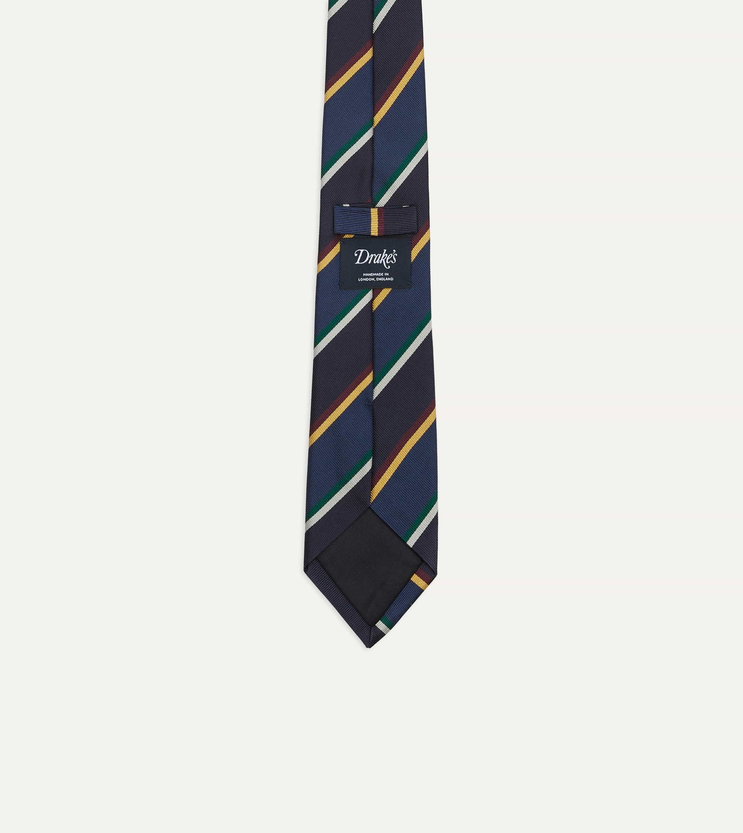 Navy, Blue and Red Multi Stripe Silk Tipped Tie