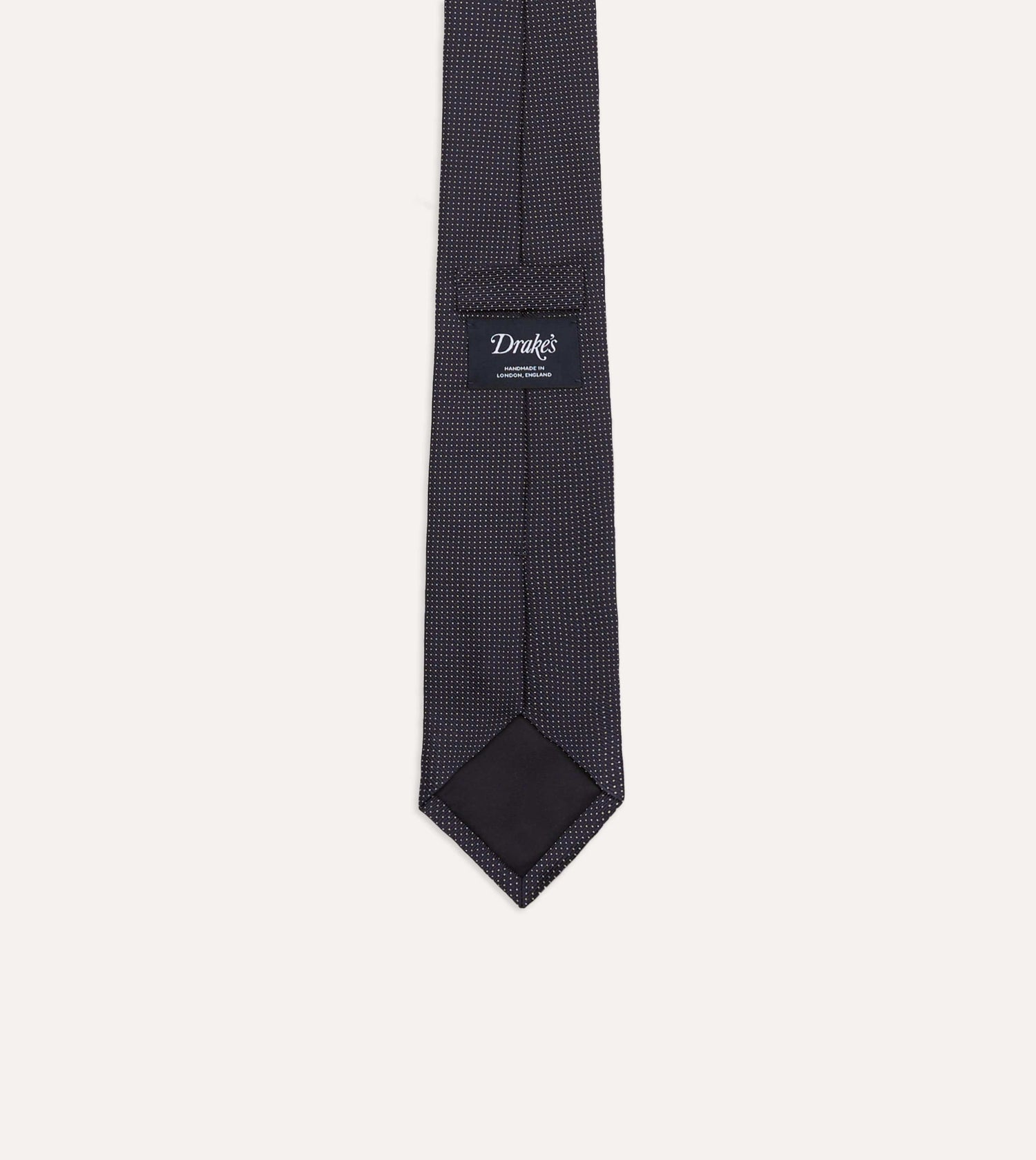 Navy Micro Polka Dot Embroidered Tipped Tie