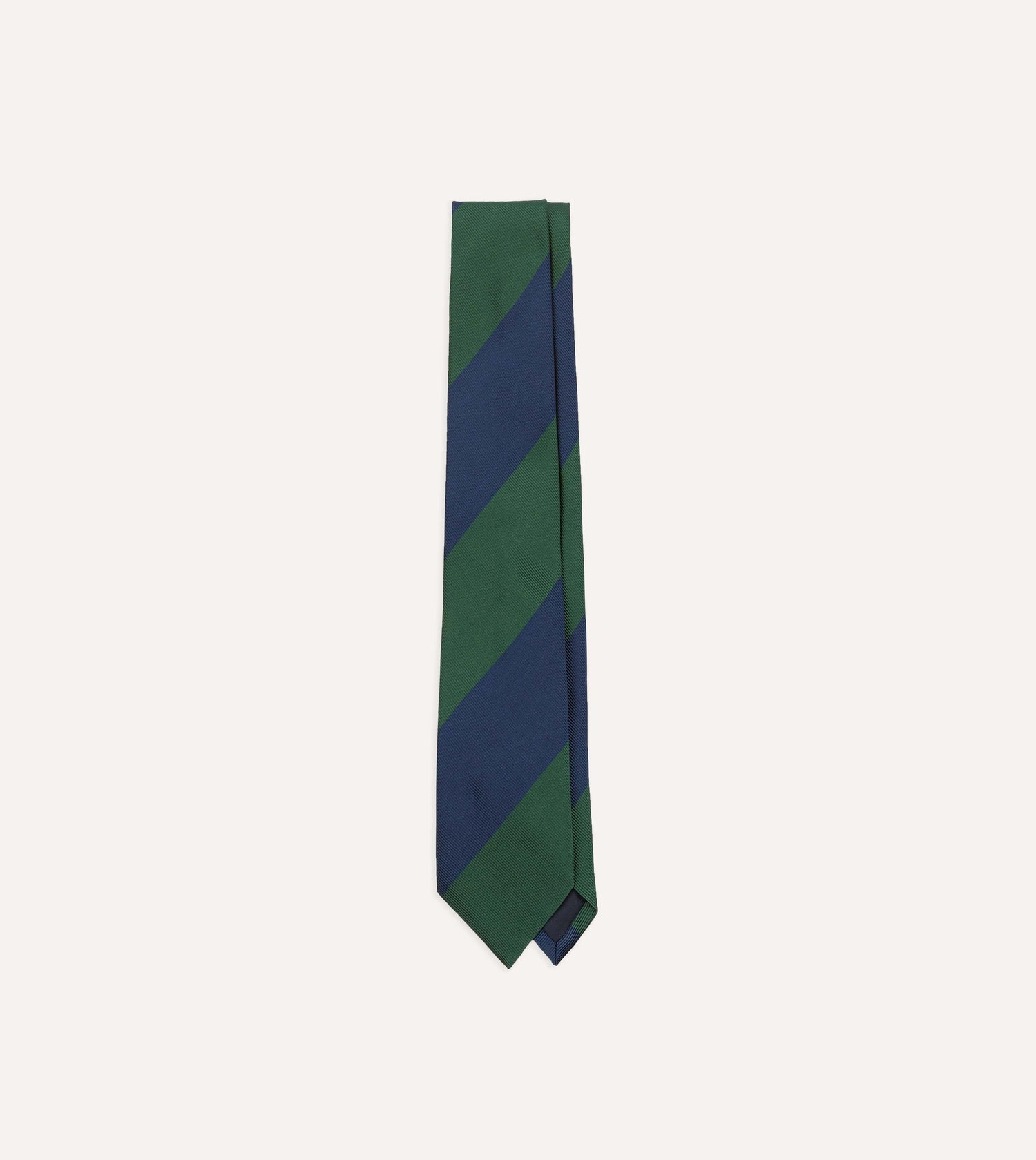 Blue and Green Dual Block Stripe Mogador Tipped Tie