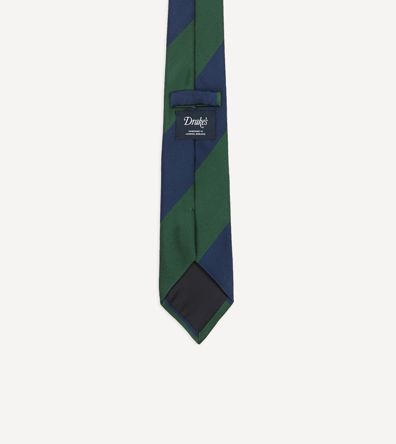 Blue and Green Dual Block Stripe Mogador Tipped Tie