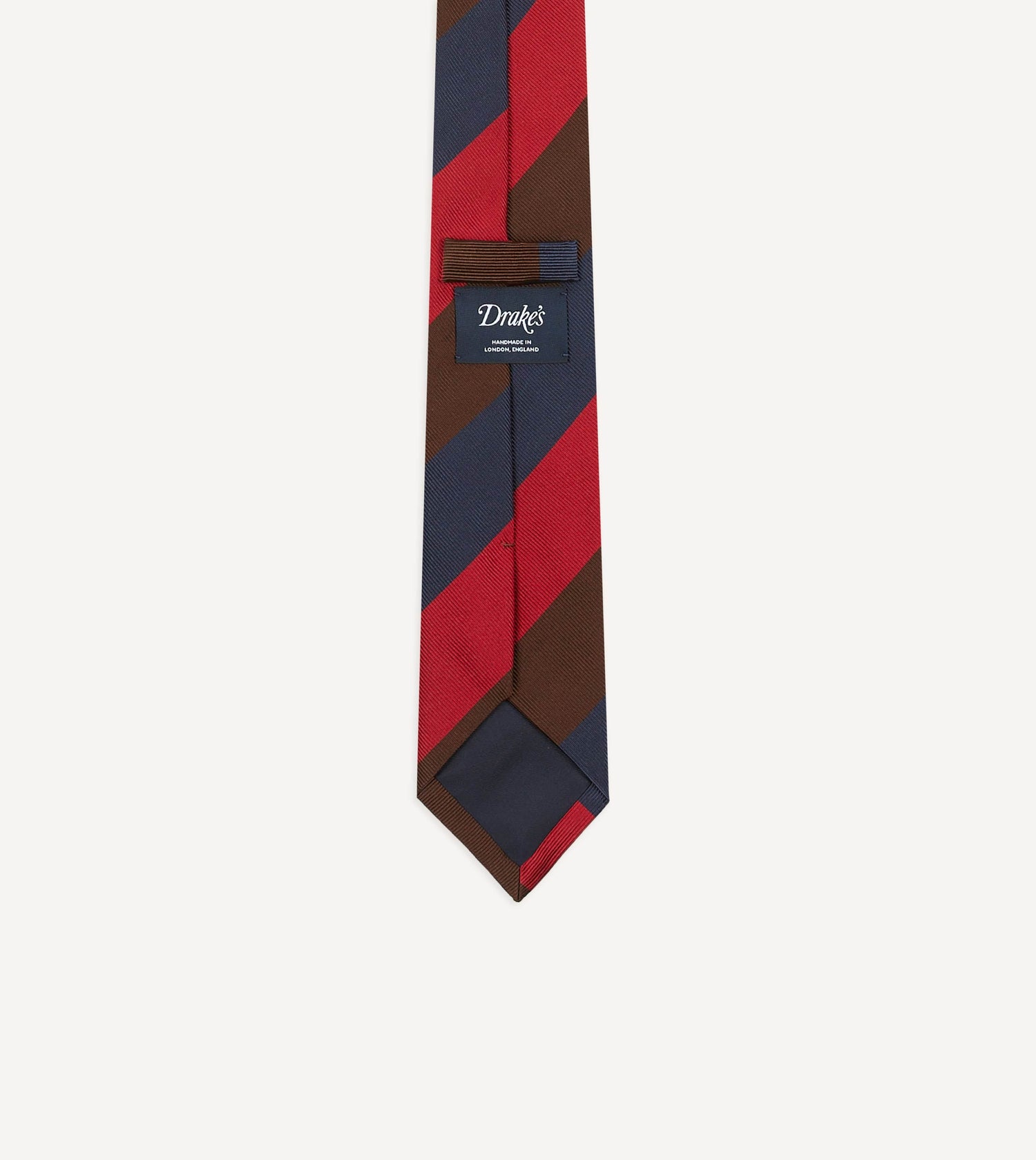 Navy, Red and Brown Triple Stripe Mogador Tipped Tie