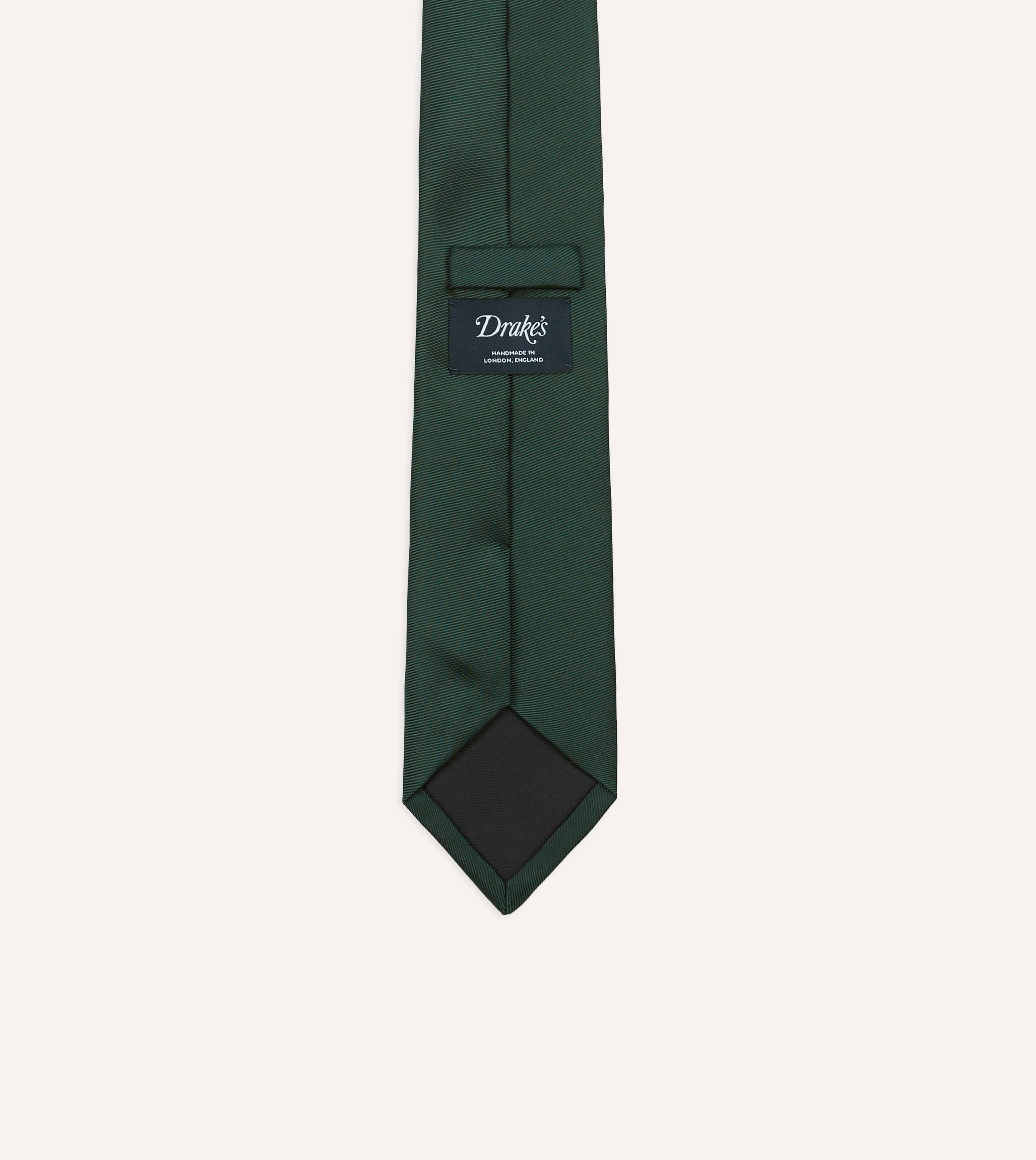 Bottle Green 50oz Silk Twill Tipped Tie – Drakes