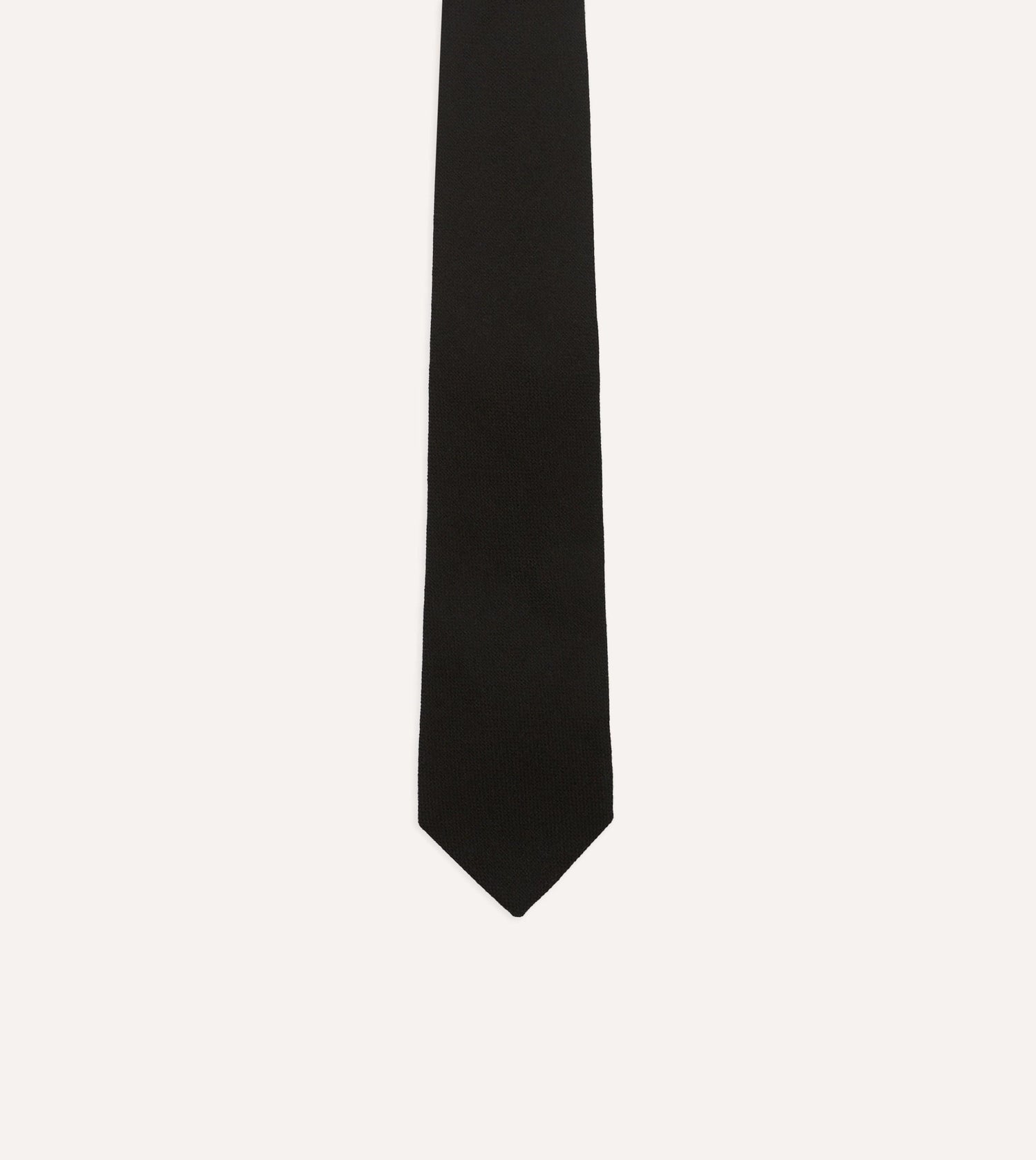 Black Pure Cashmere Solid Tipped Tie