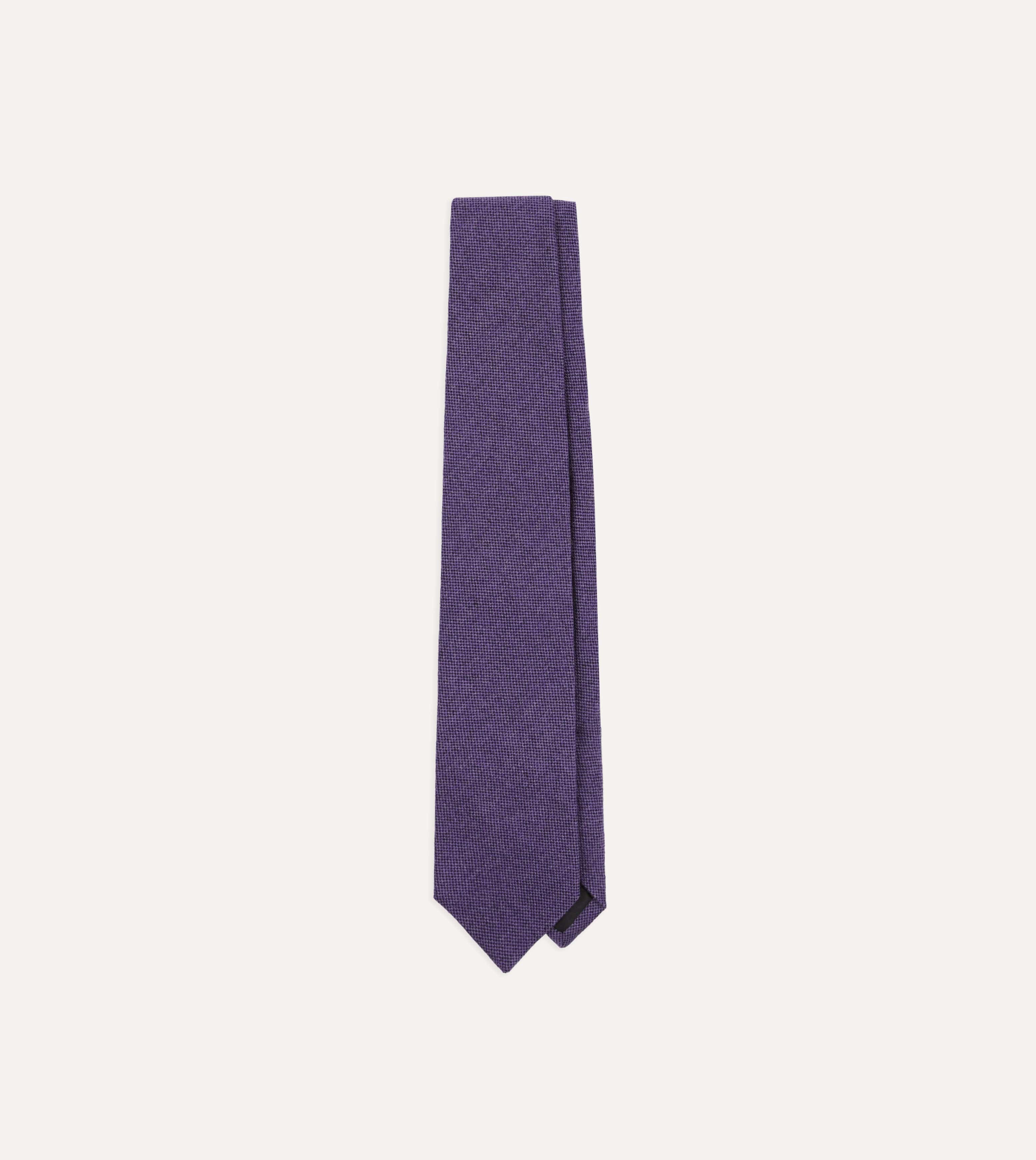 Purple Pure Cashmere Solid Tipped Tie