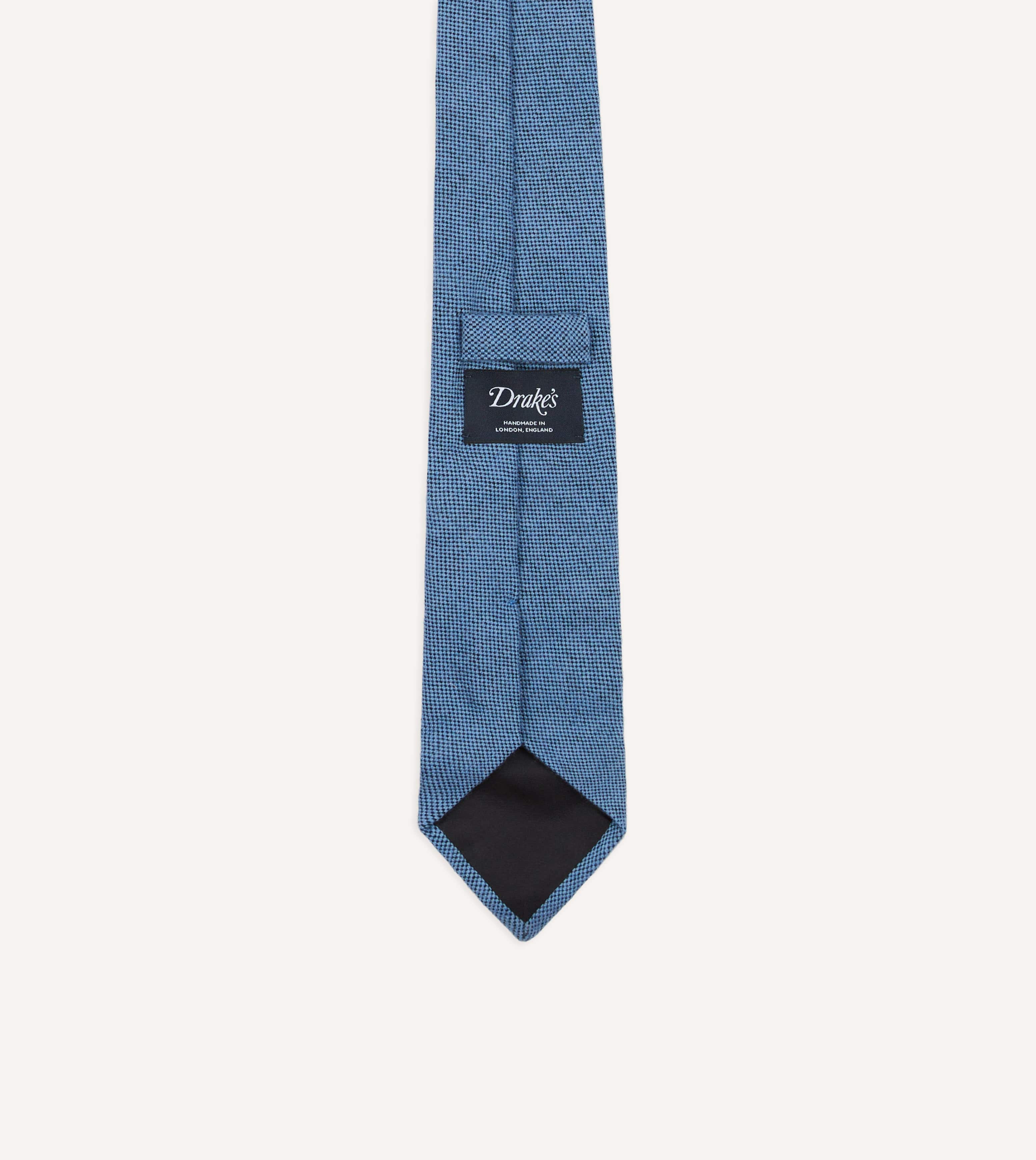 Blue Pure Cashmere Solid Tipped Tie