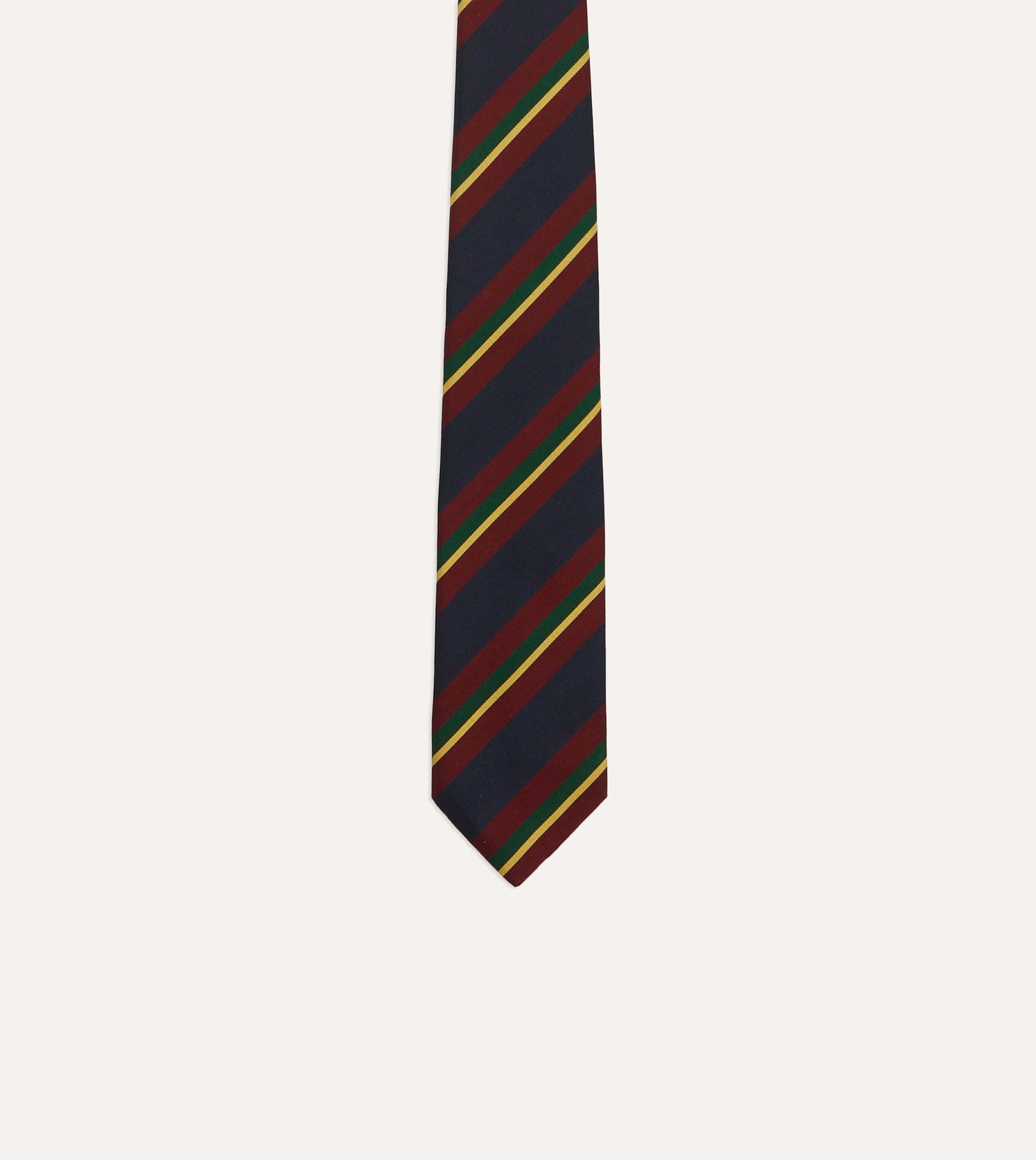 Green Multi Stripe Silk Mogador Tipped Tie