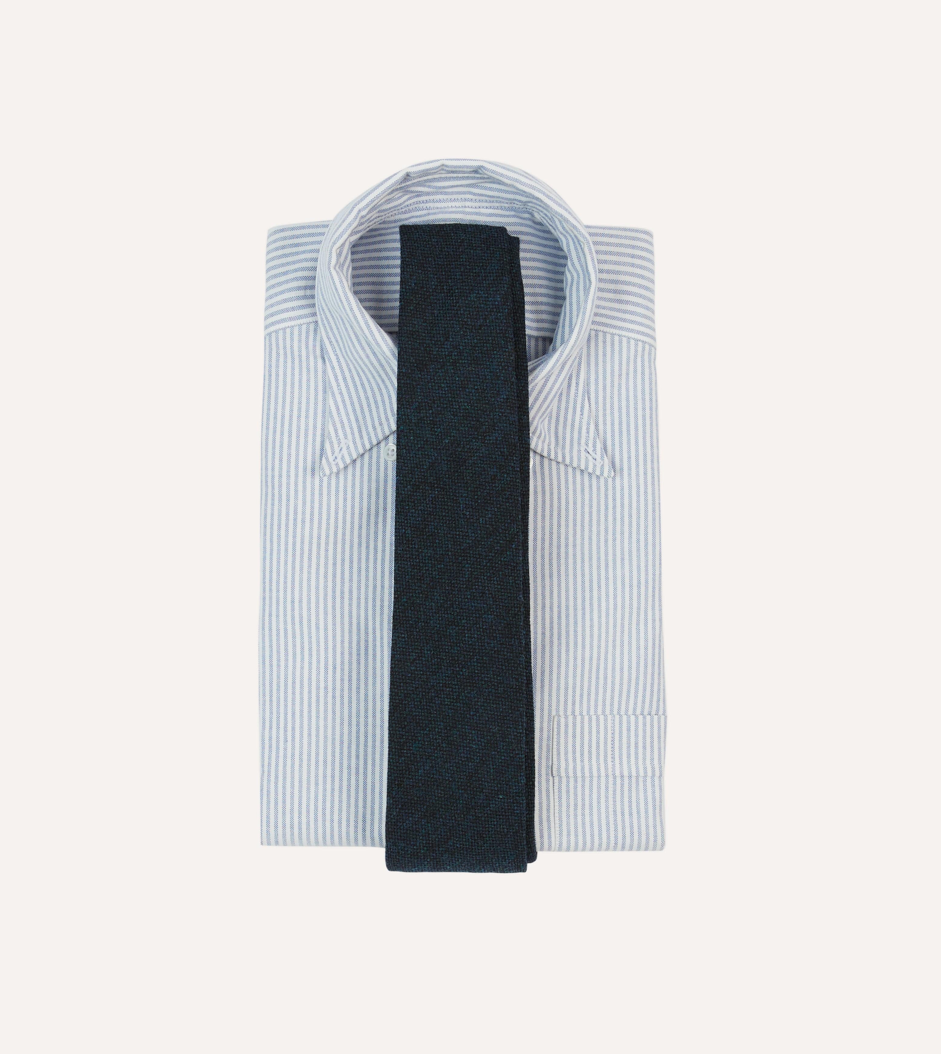 Navy Shetland Wool Tipped Tie – Drakes