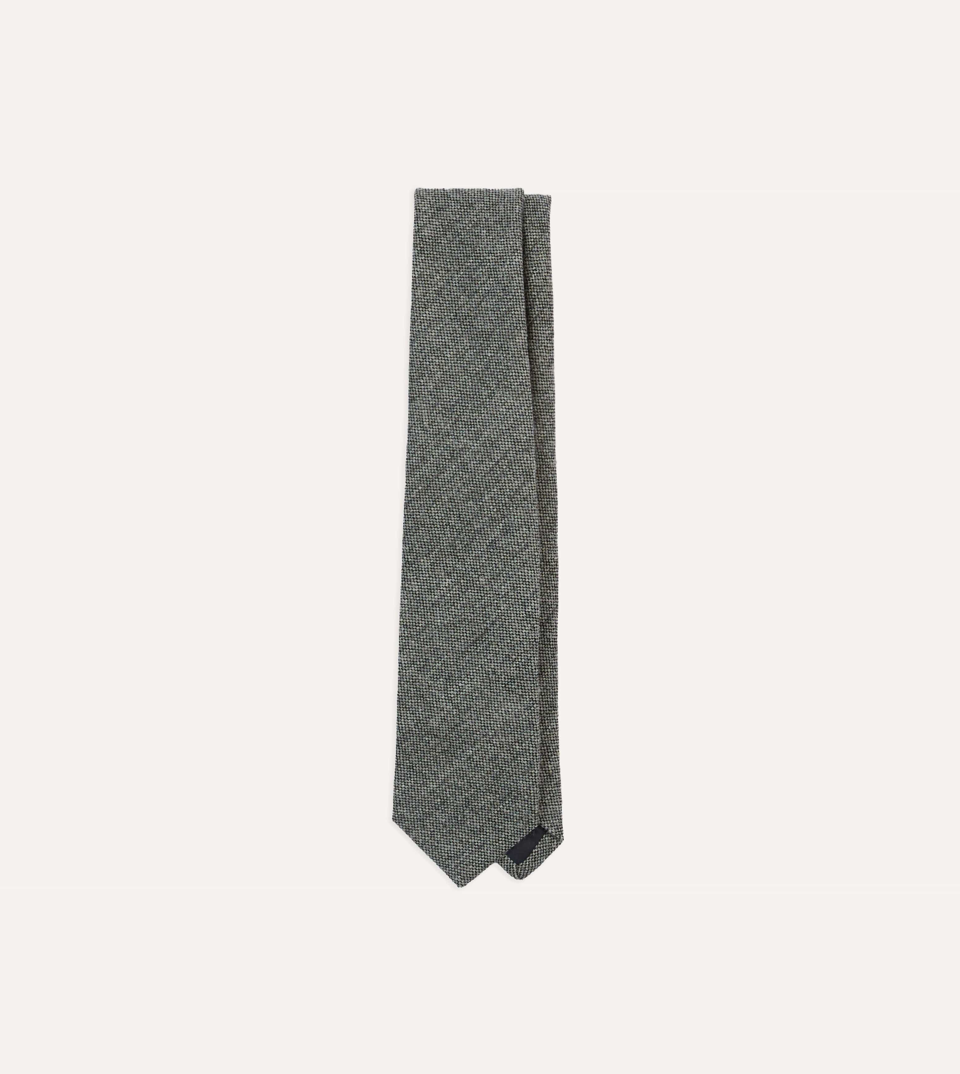Grey Shetland Wool Tipped Tie