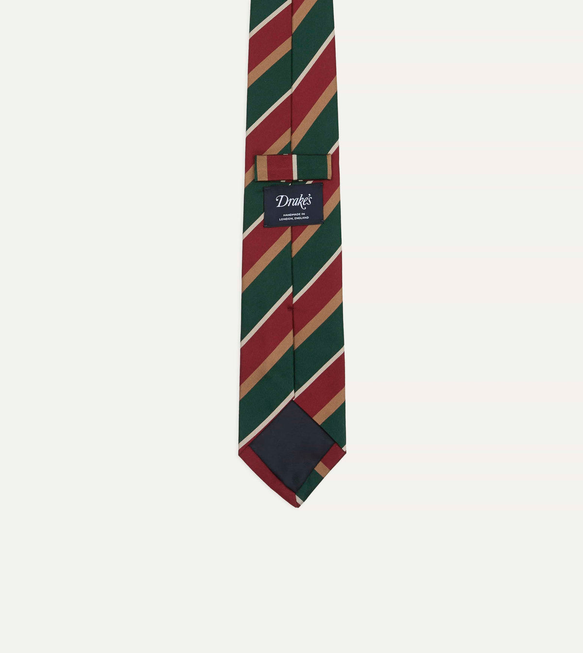 Green, Red and Gold Multi Stripe Silk Tipped Tie