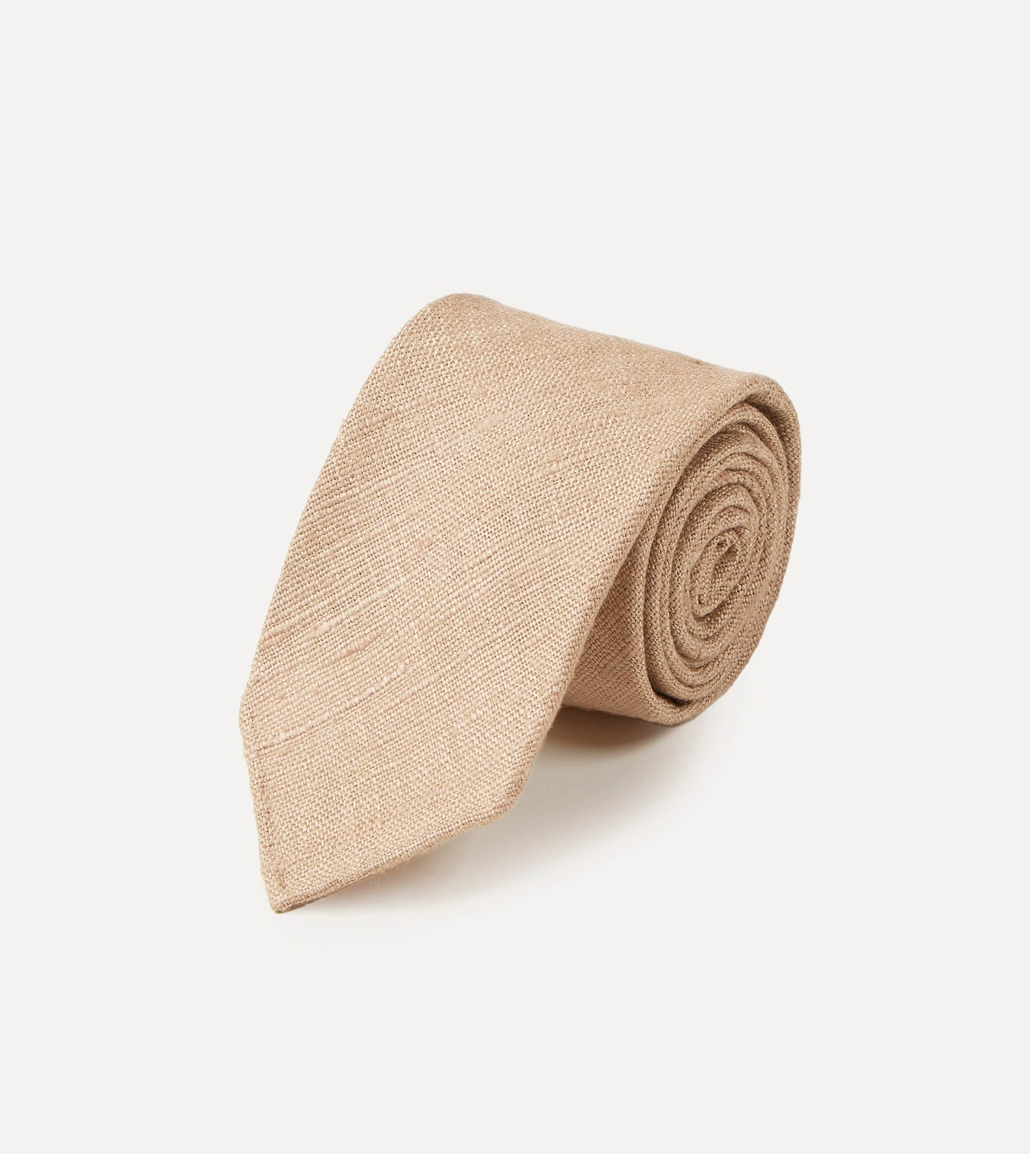 Sand Tussah Hand Rolled Silk Tie