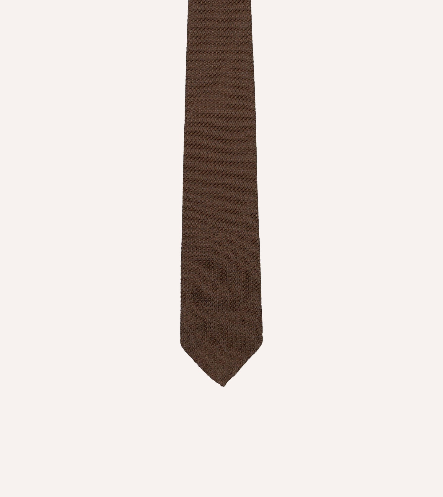 Brown Hand Rolled Large Knot Grenadine Tie