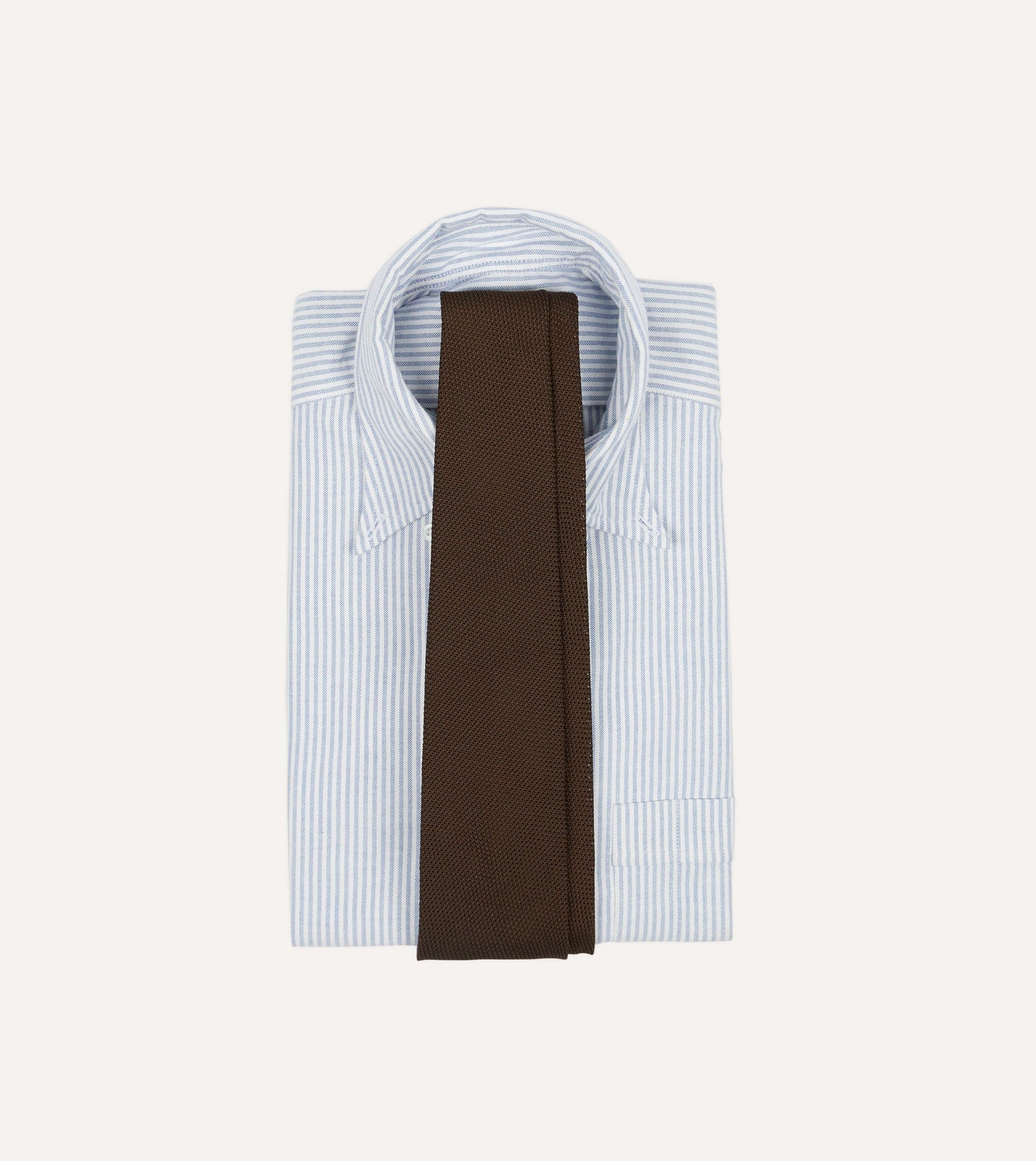 Brown Fine Woven Grenadine Silk Hand Rolled Tie