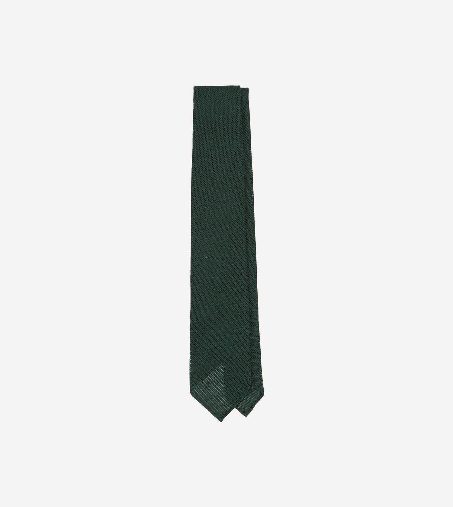Green Fine Woven Grenadine Silk Hand Rolled Tie