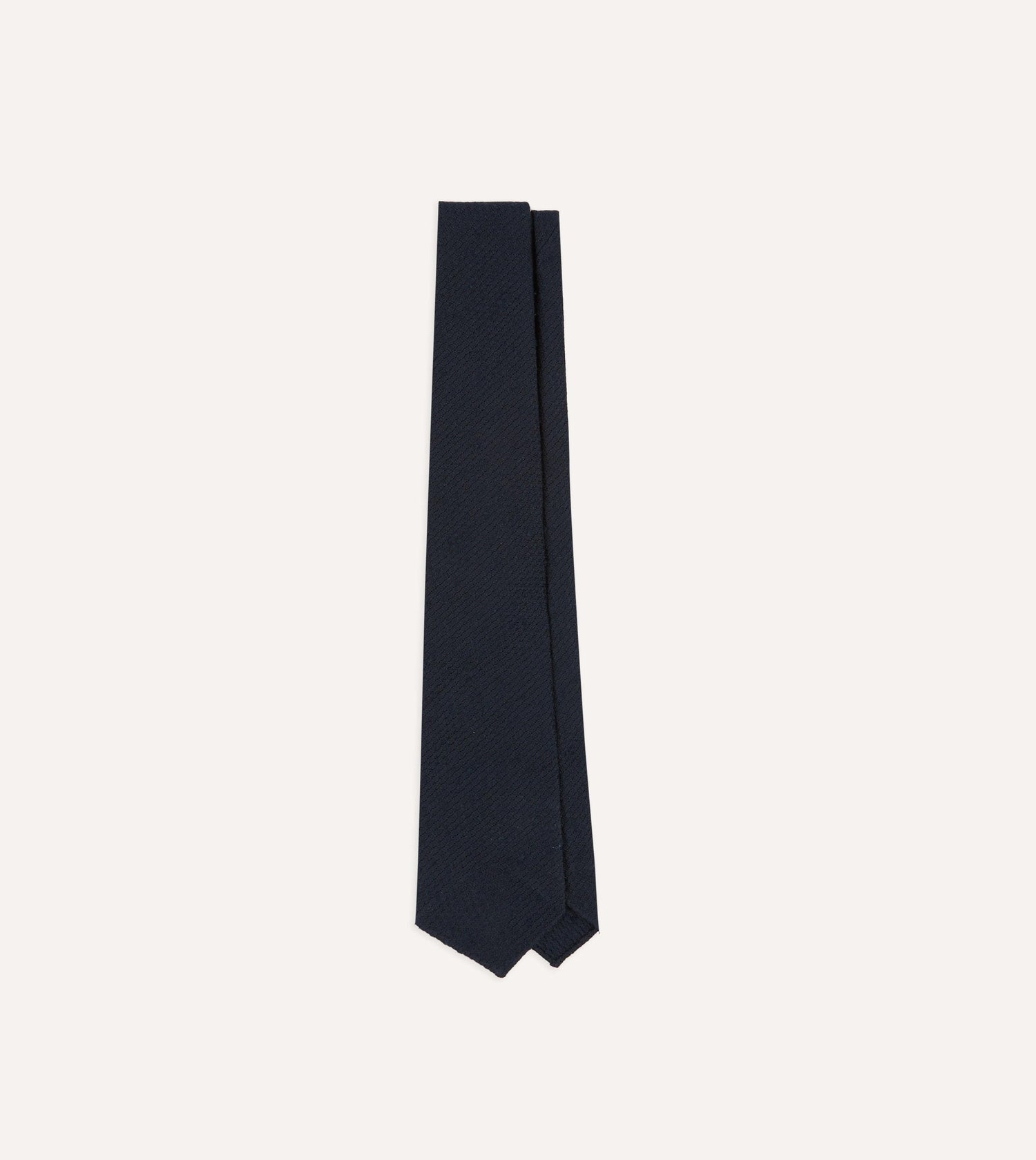Navy Shantung Silk Tipped Tie