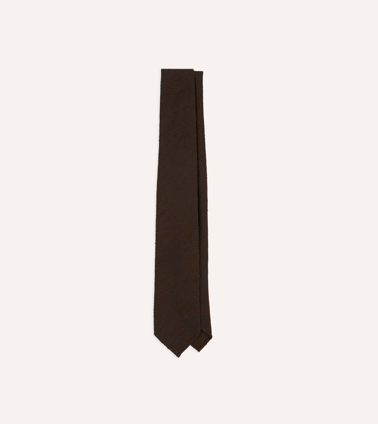Brown Shantung Silk Tipped Tie