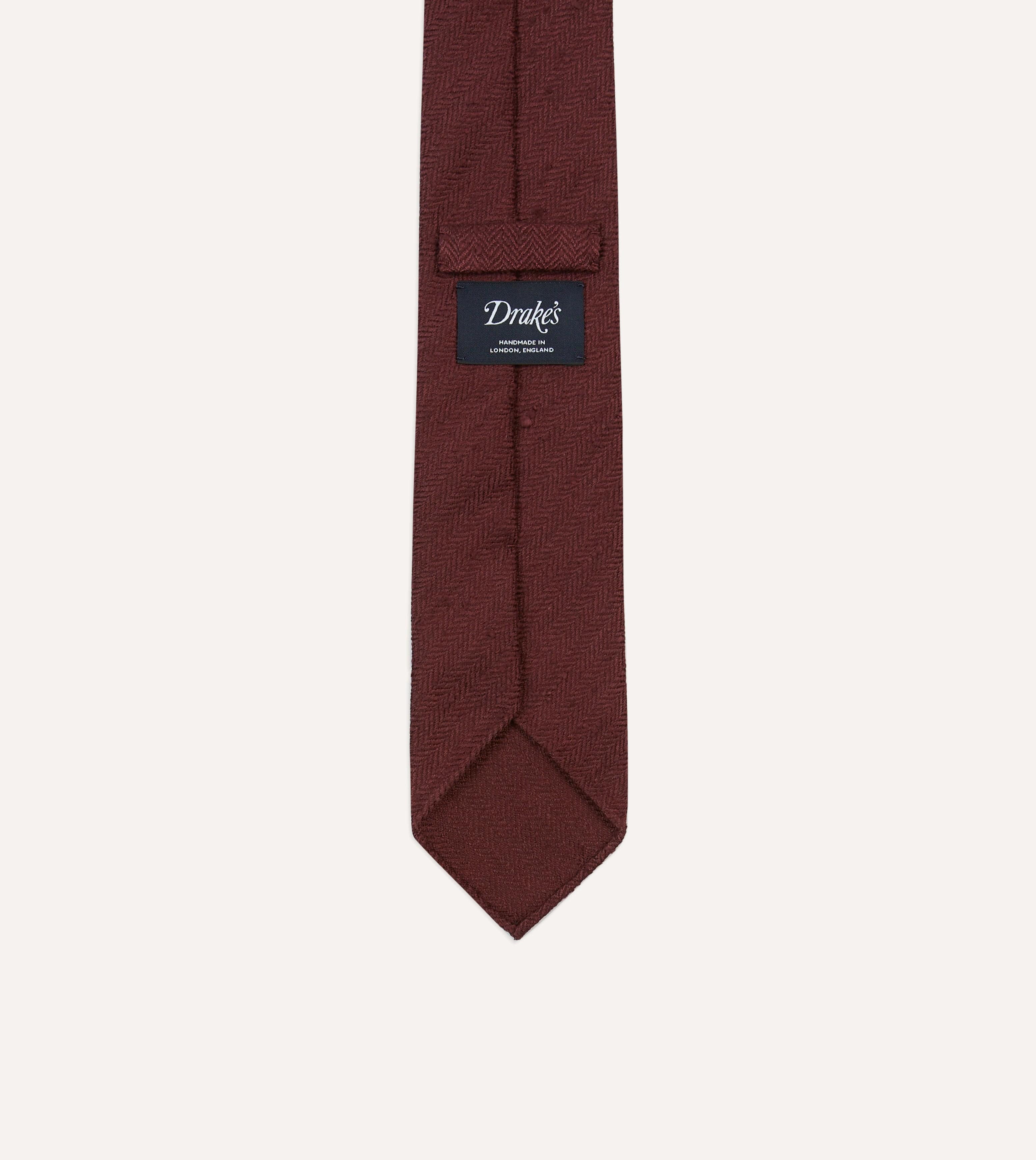 Burgundy Herringbone Shantung Silk Tipped Tie