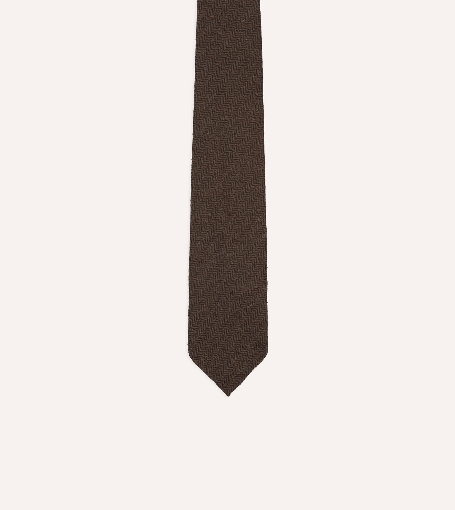 Brown Shantung Silk Hand-Rolled Tie