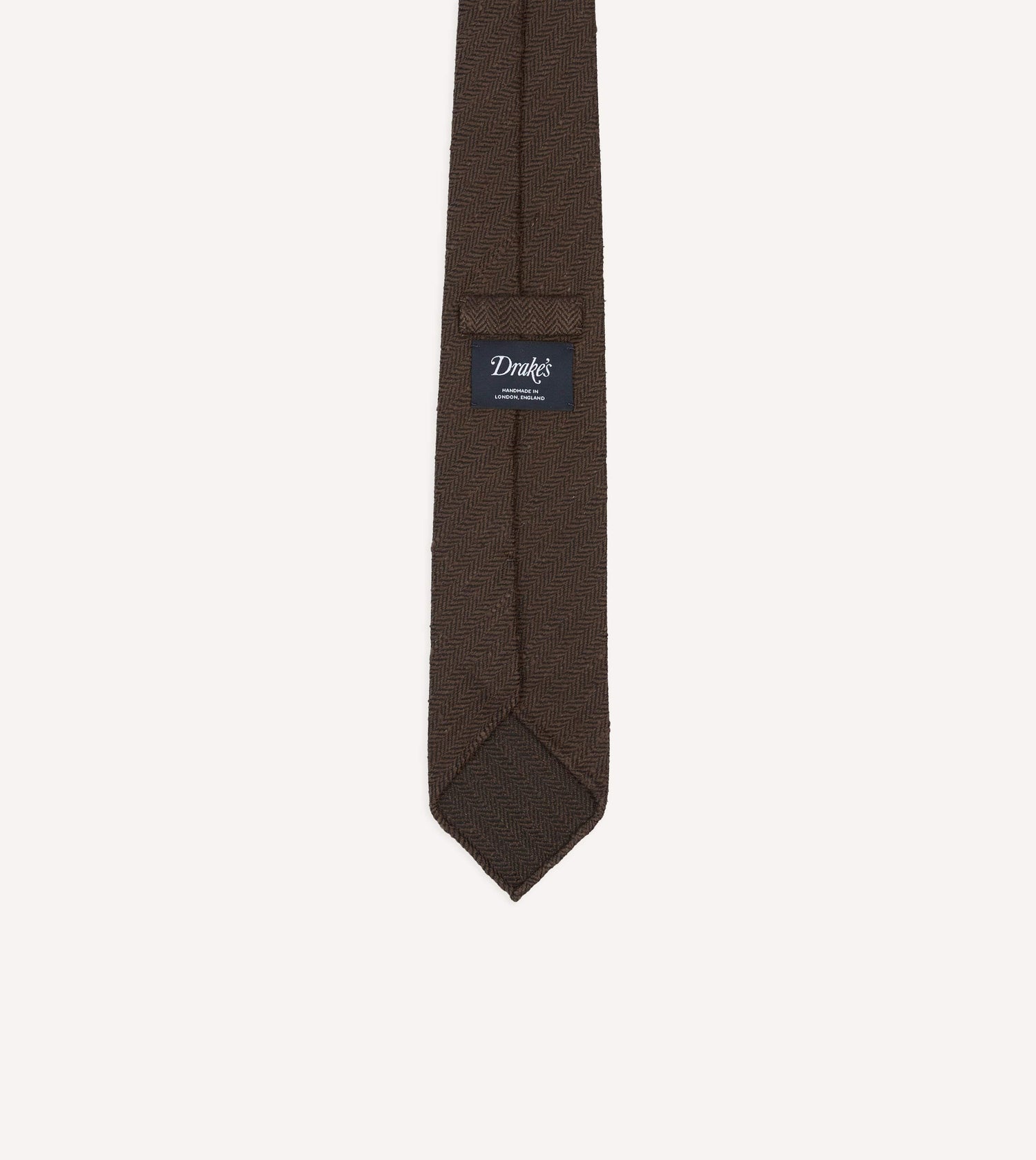 Brown Shantung Silk Hand-Rolled Tie