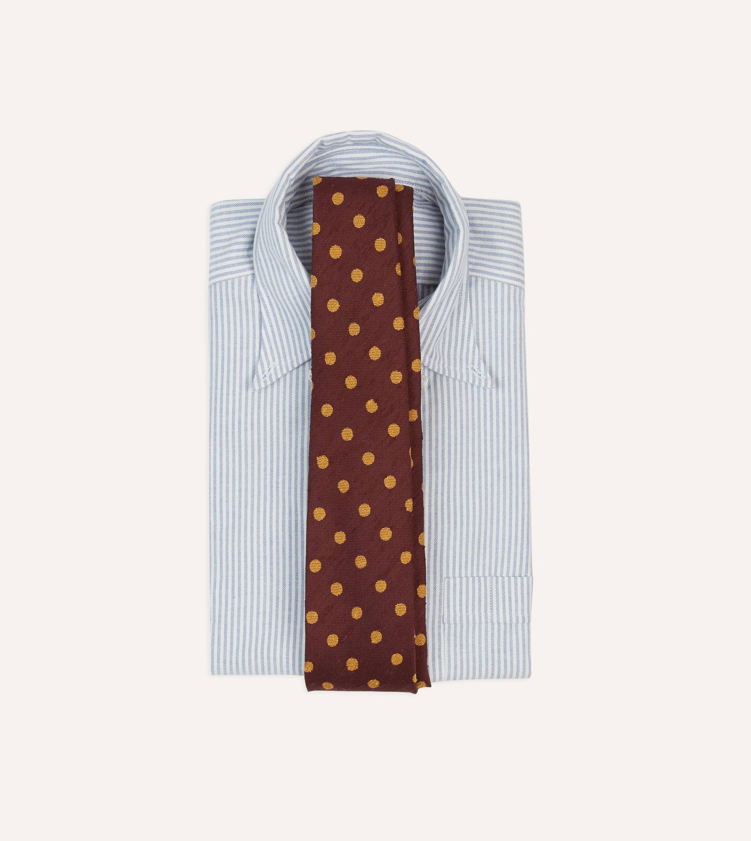 Red and Gold Polka Dot Shantung Silk Tie