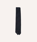 Navy Textured Stripe Hand Rolled Silk Grenadine Tie