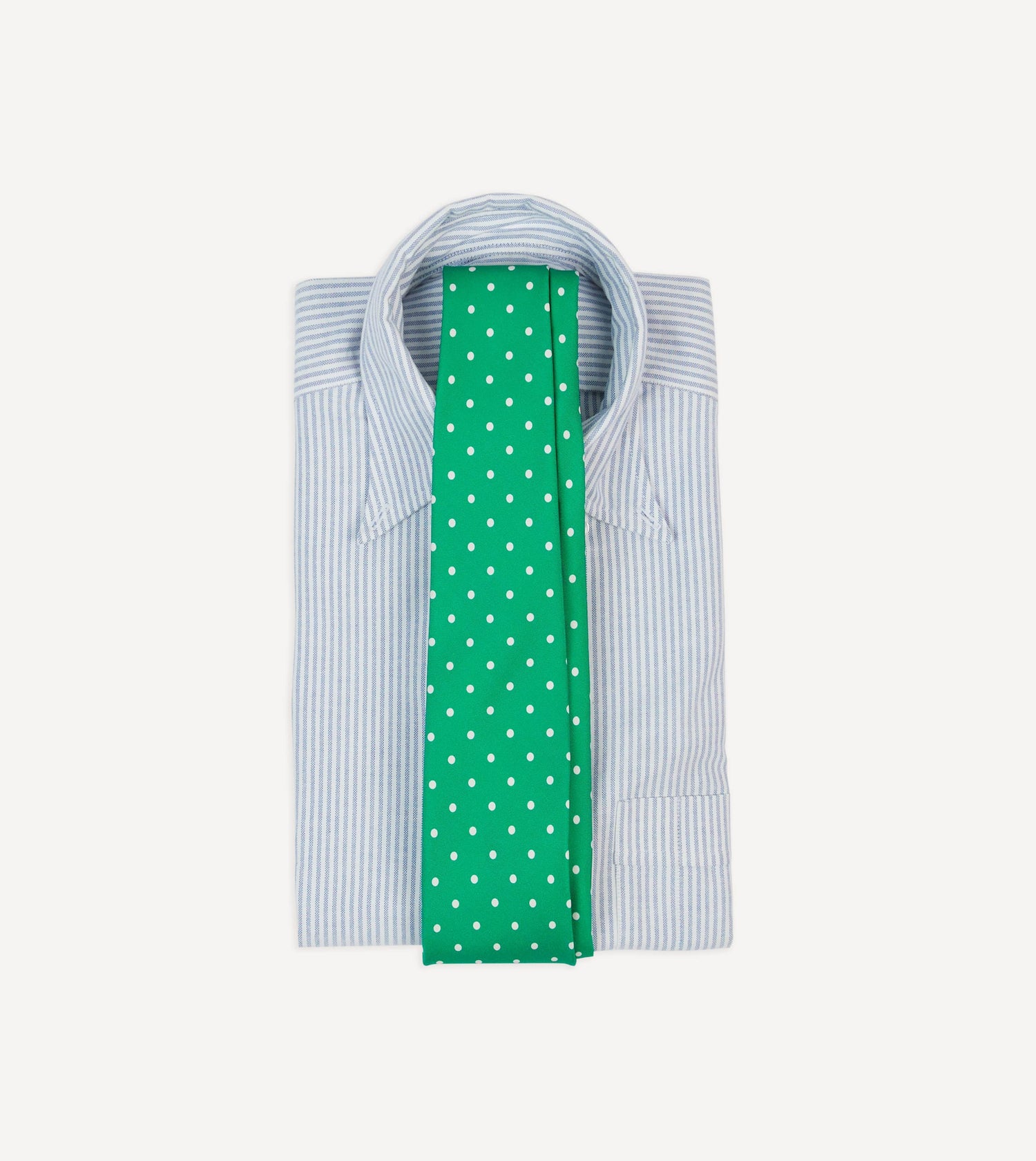 Green Polka Dot Silk Self-Tipped Tie