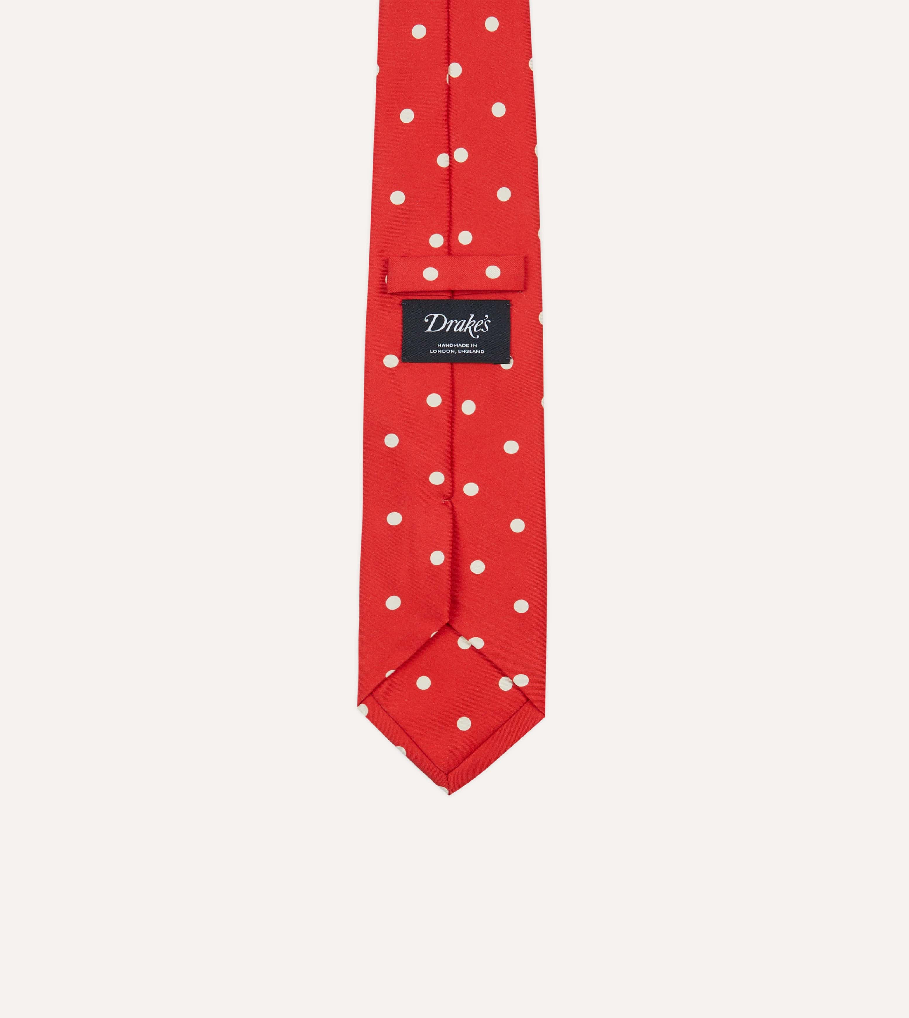 Red Large Spot Silk Self-Tipped Tie