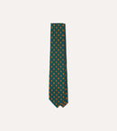 Green and Yellow Diamond Tile Print Silk Self-Tipped Tie