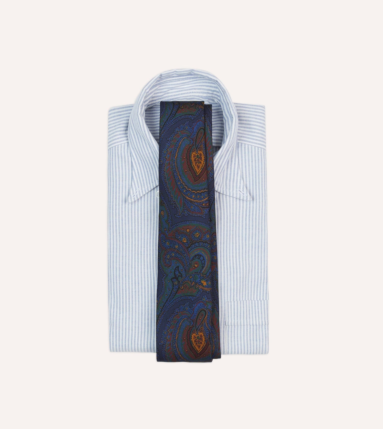 Purple Paisley Print Madder Silk Self-Tipped Tie