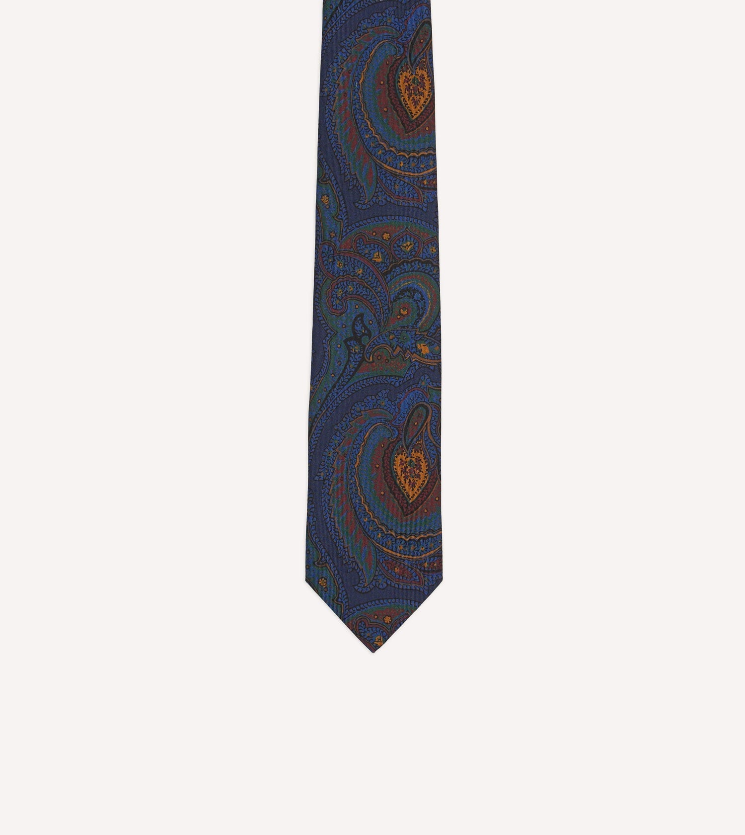 Purple Paisley Print Madder Silk Self-Tipped Tie